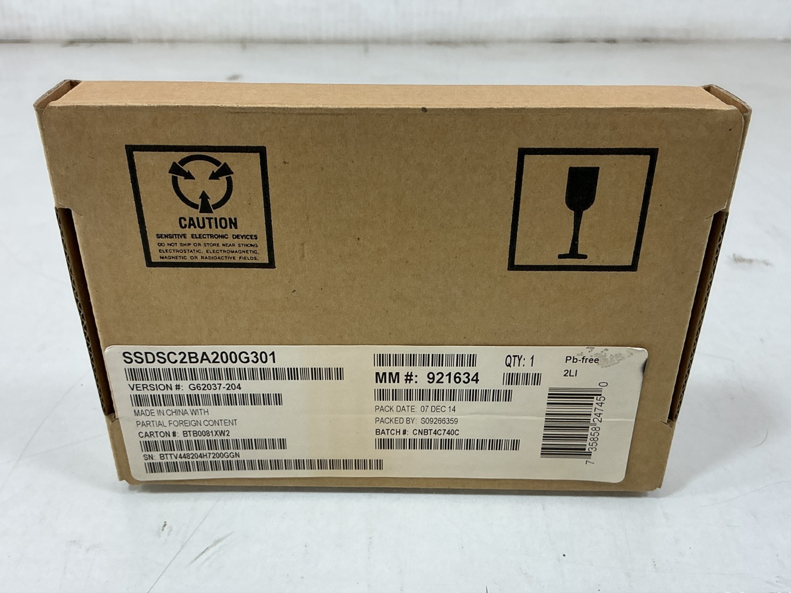 Intel DC S3700 200GB 2.5" SATA 6Gb/s 7mm SSD - SSDSC2BA200G301