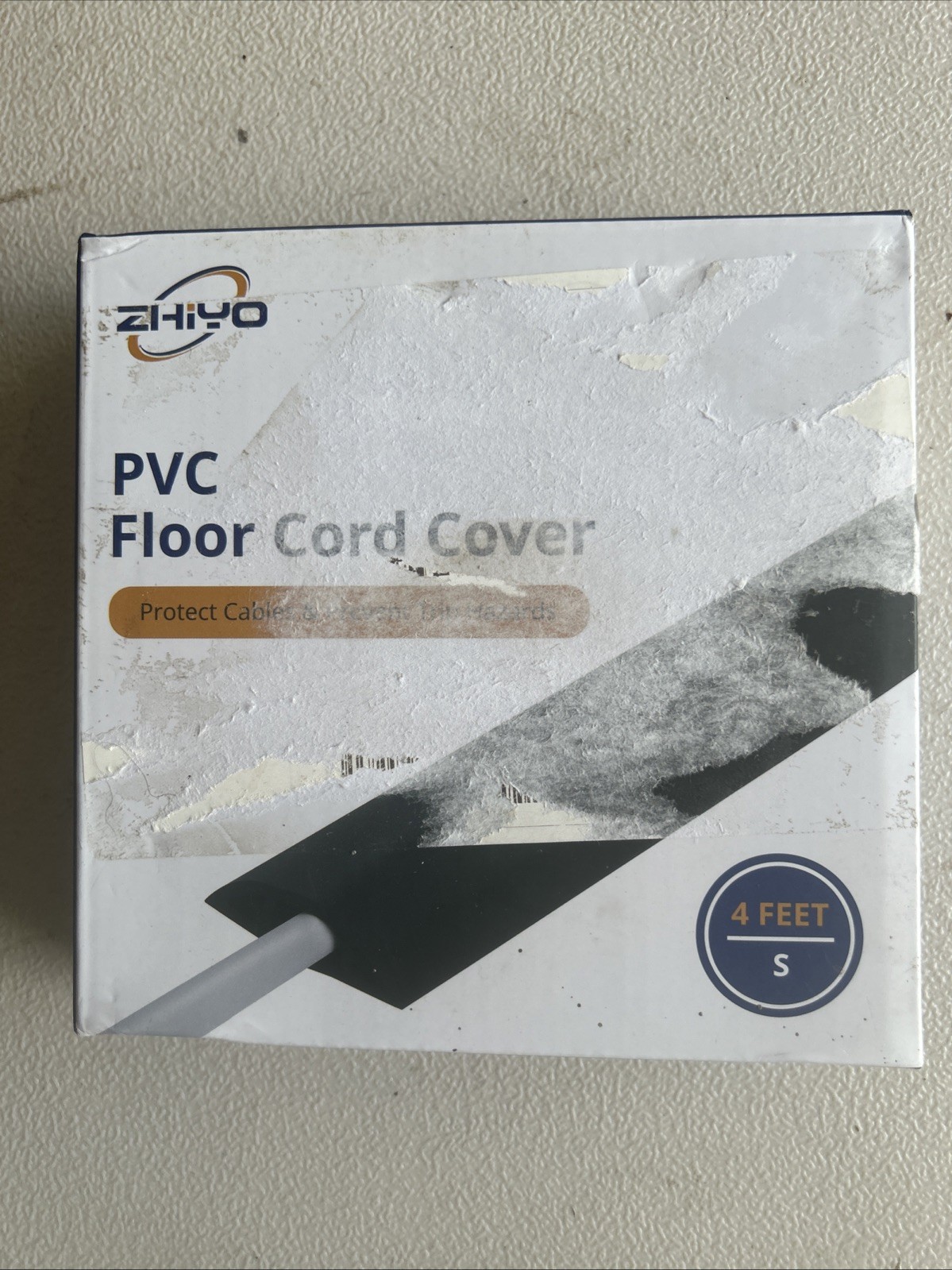 PVC Floor 4ft Brown Floor Cable Cover Cord Hider Floor Cord Protector