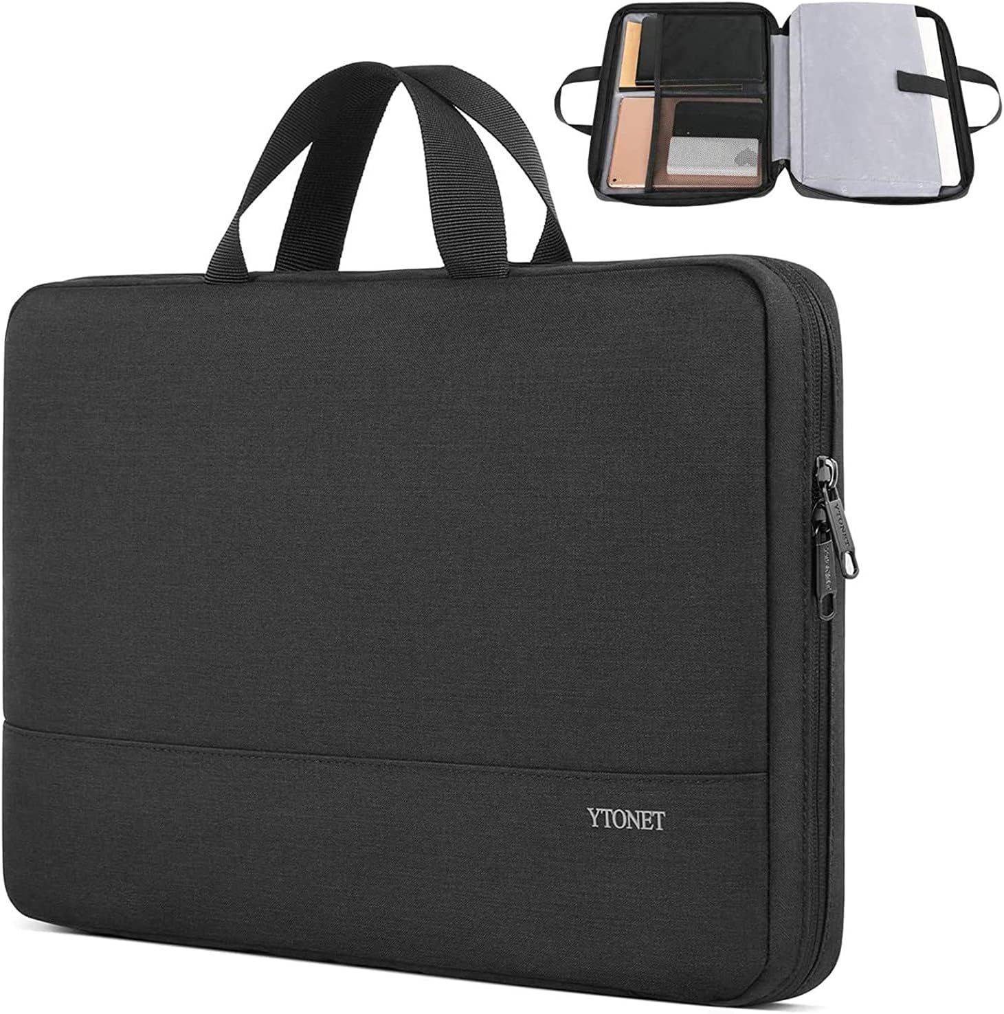 TSA Laptop Sleeve Bag for 15-15.6 Inch Laptops, 16 Inch Case with Handle, Black