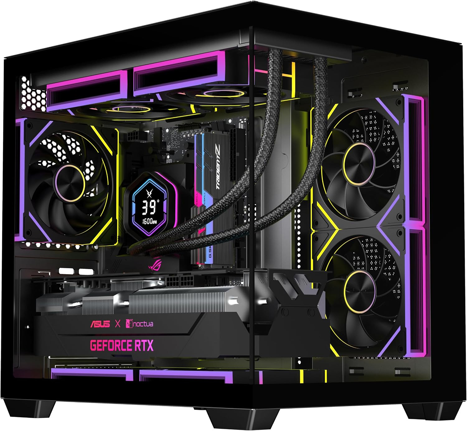 OV502 Pro M-ATX PC Case, Compact Panoramic Tempered Glass Gaming Case, Supports