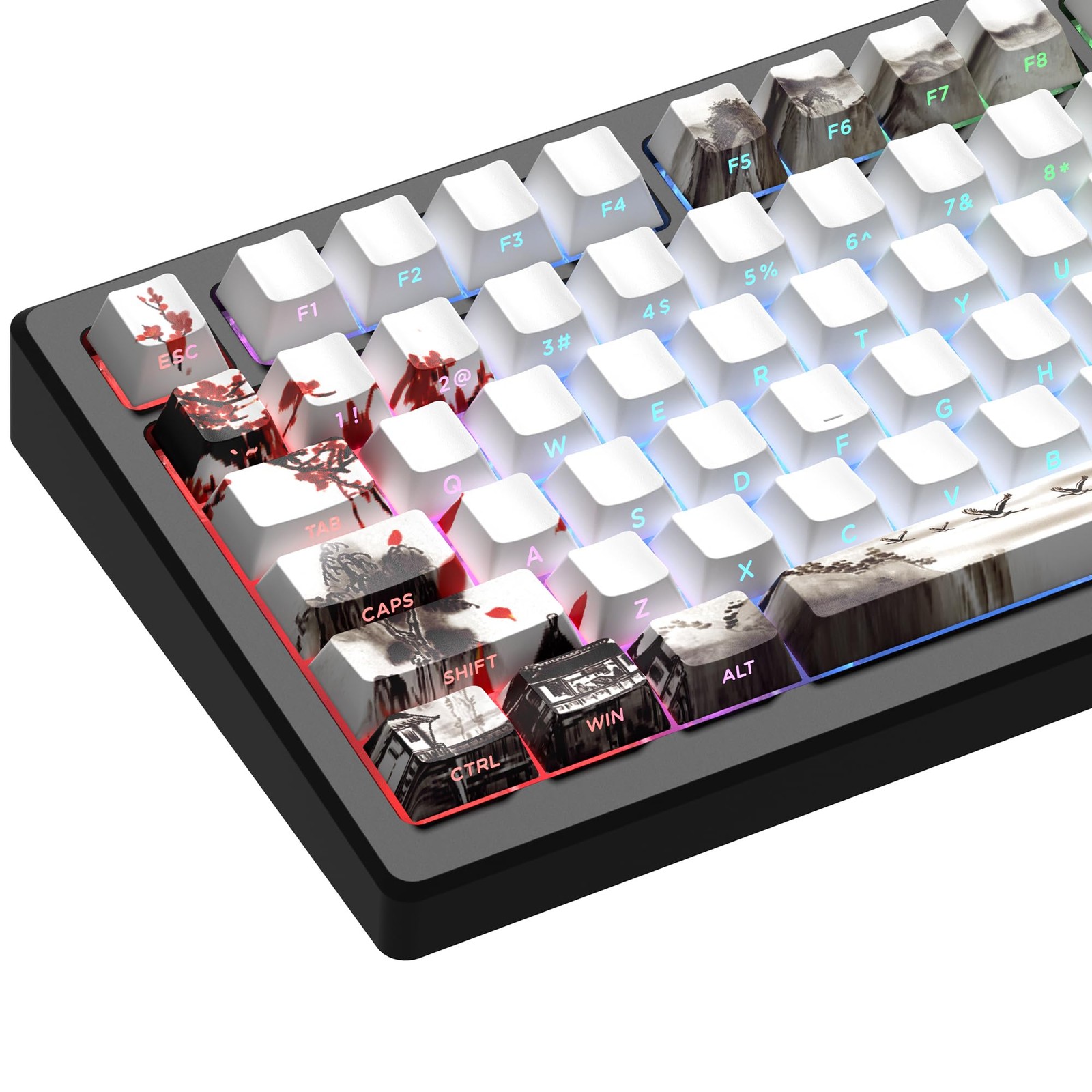 XVX PBT Keycaps Cherry Profile Doubleshot Plum Blossom Fits 60/75/100% Keys
