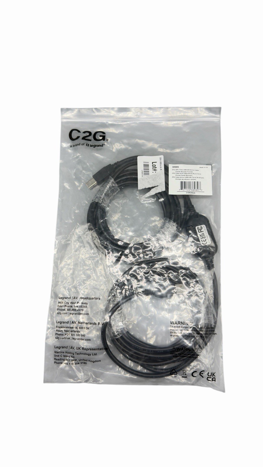 C2G 38988 25FT USB A Male to Female Active Extension Cable