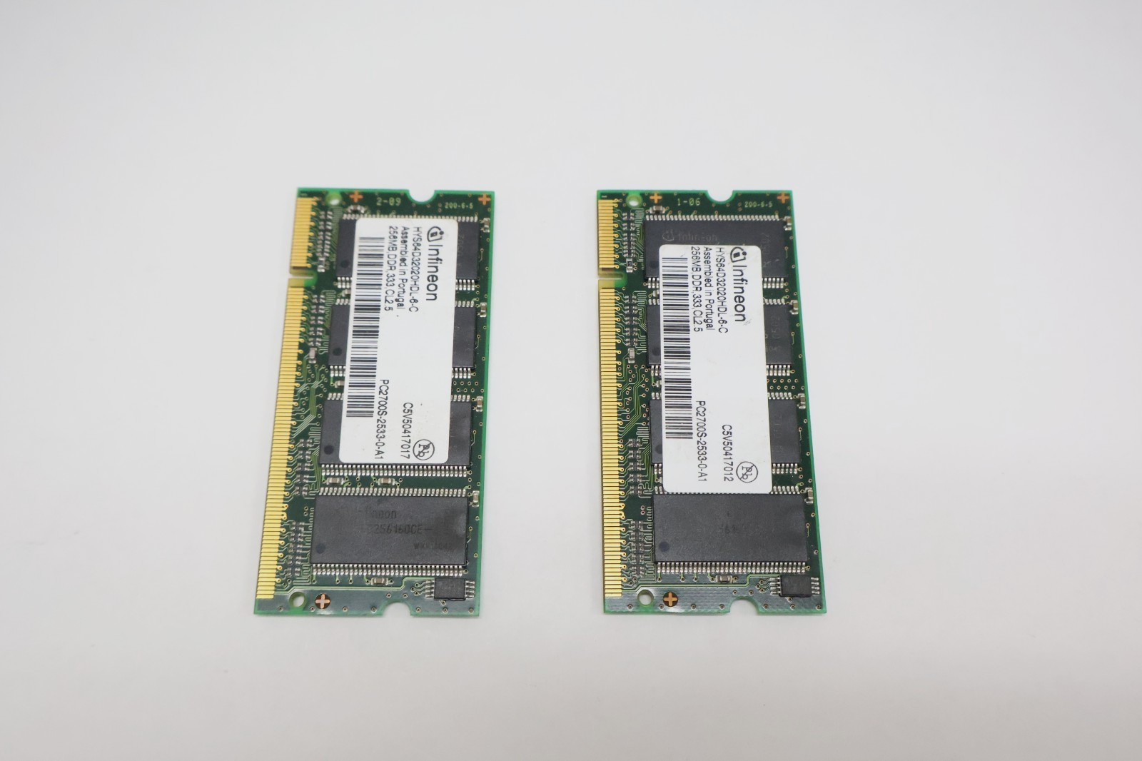 Infineon 256MB DDR1 SO-DIMM 333MHz Laptop RAM Memory Module PACK-2