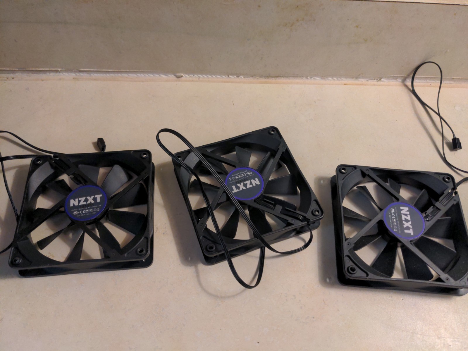 3x 120mm black nzxt case fans, lightly used