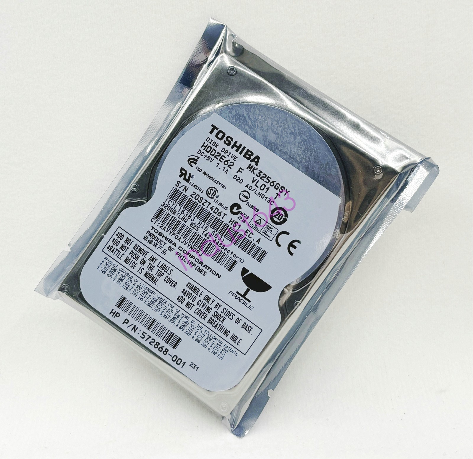 Toshiba 320GB MK3256GSY SATA 2.5" Notebook Hard Drive