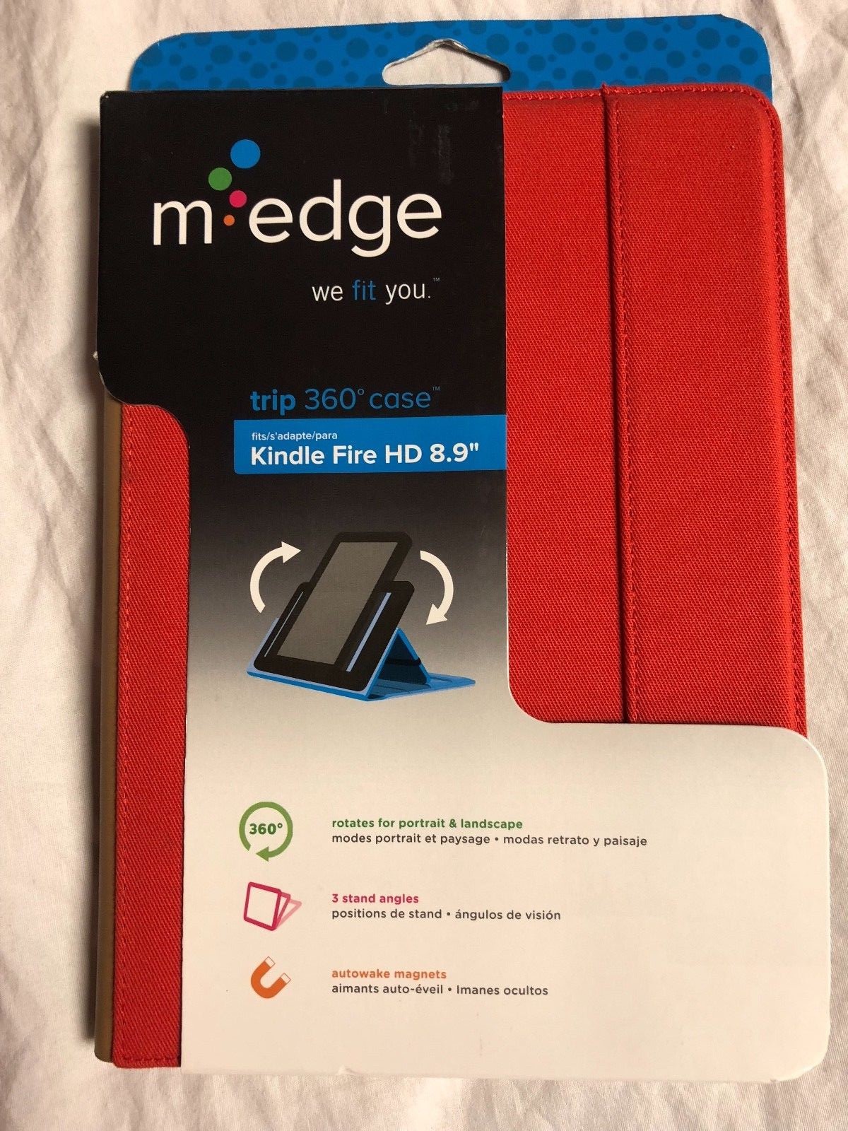 5 PACK M-Edge Trip 360 Case Kindle Fire HD 8.9" Red / Brown New A91-TR-C-PG 