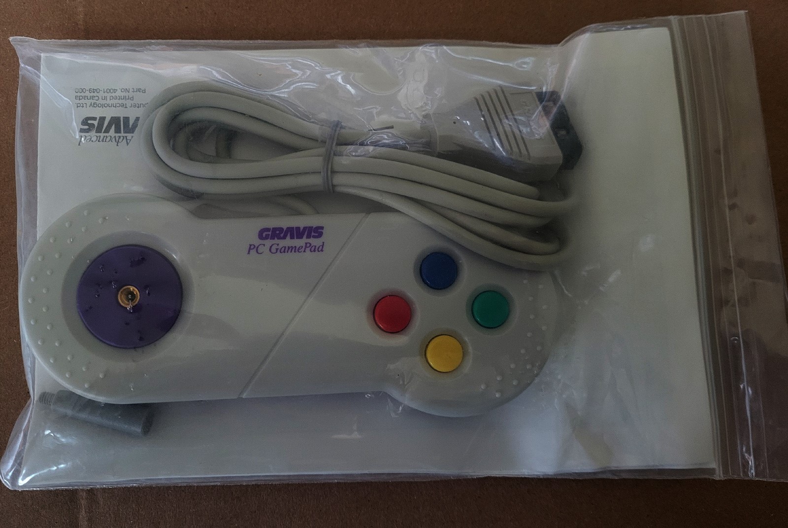 NEW Vintage 1994 GRAVIS Controller PC GAMEPAD 4 Button - GAME PORT