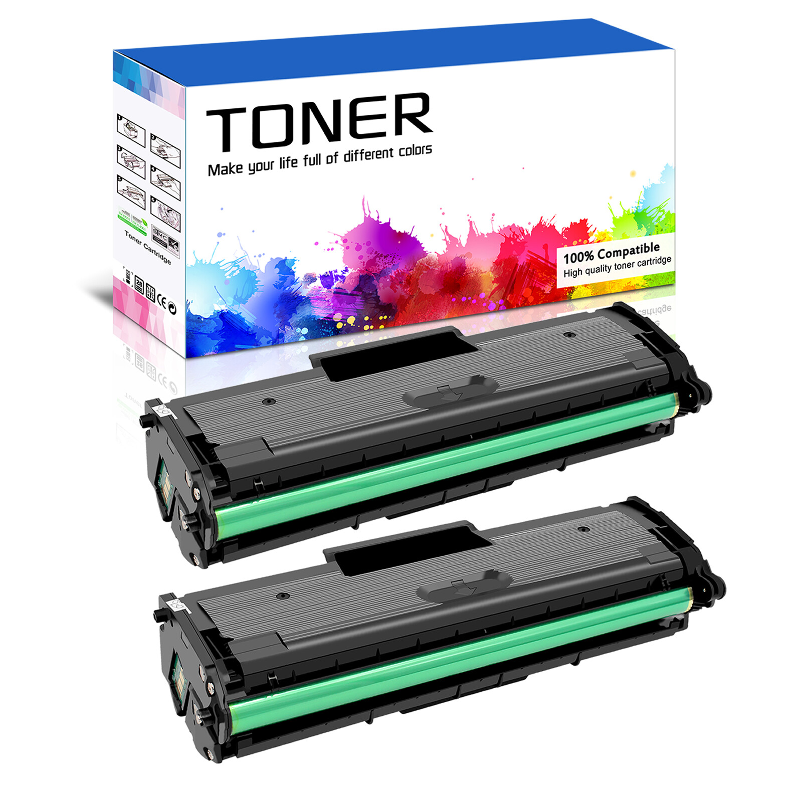 2PK Black MLT-D101S Toner Cartridge for Samsung ML-2161 ML-2162 ML- 2163 ML-2165