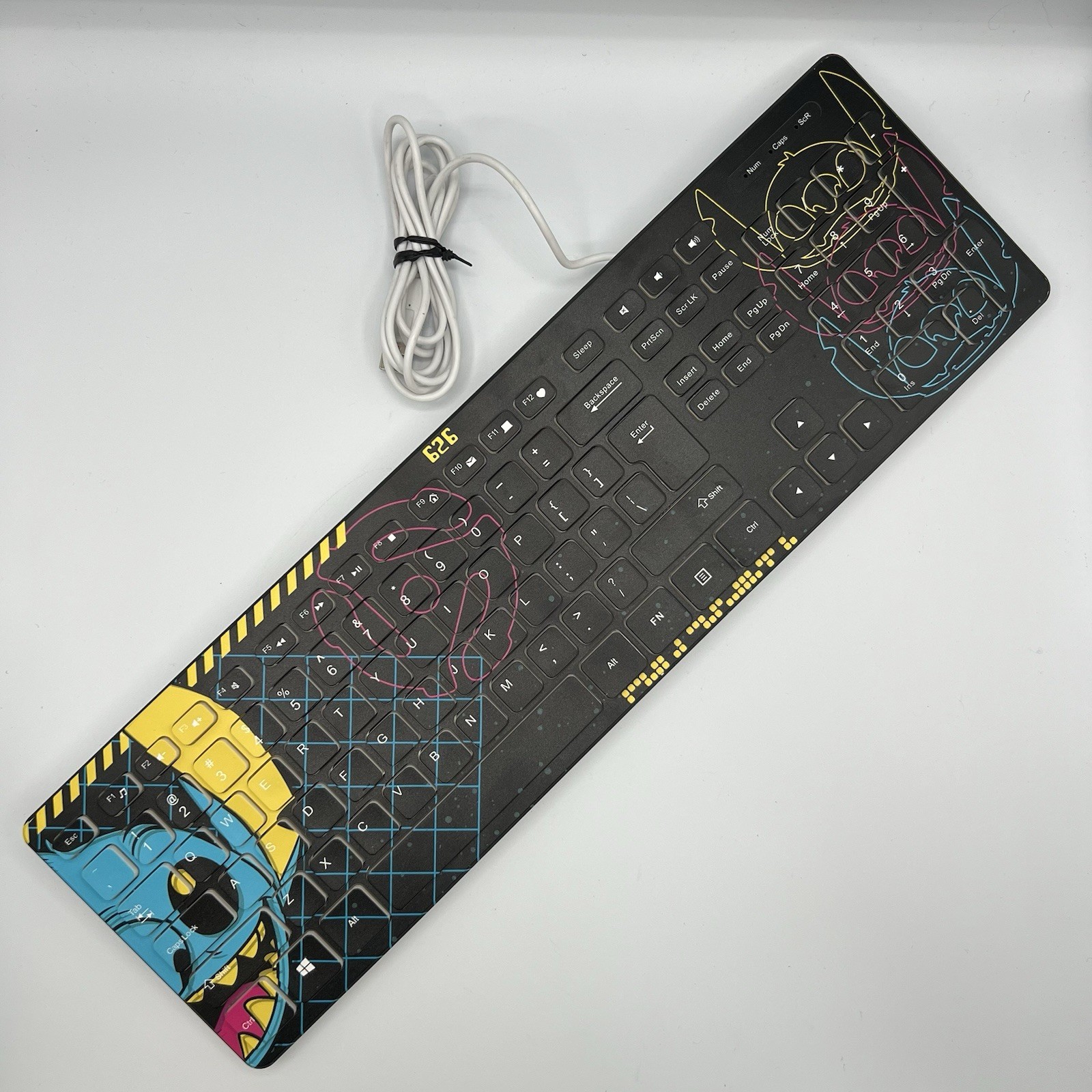 Culturefly Disney Lilo & Stitch Wired Keyboard Black Soft Touch USB Computer PC