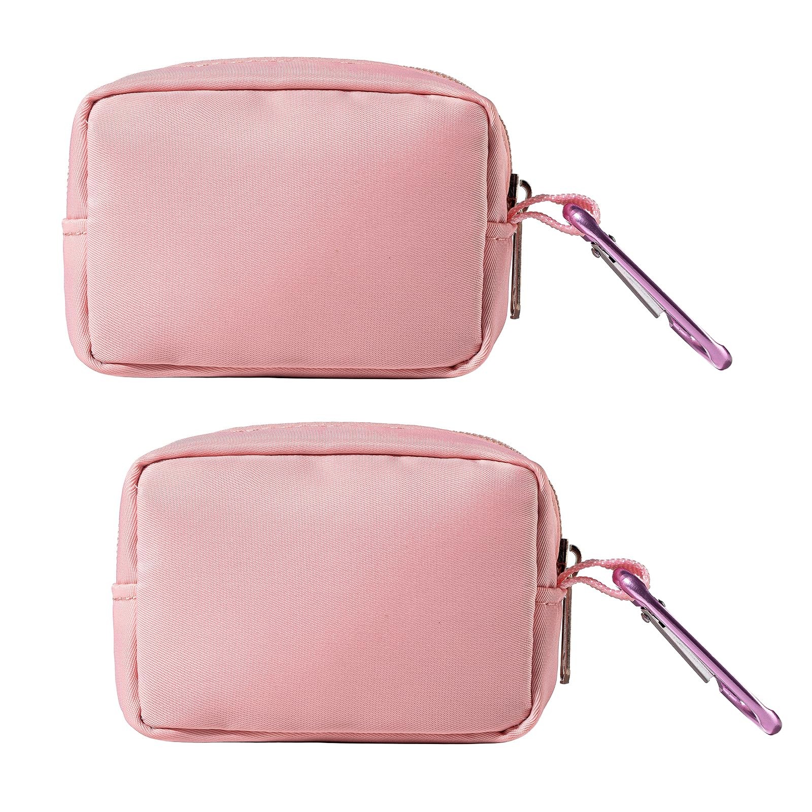 TUBGIIKS 2-Piece Mini Pouch with 4 inches x 3 x 1.2 inches, Pink