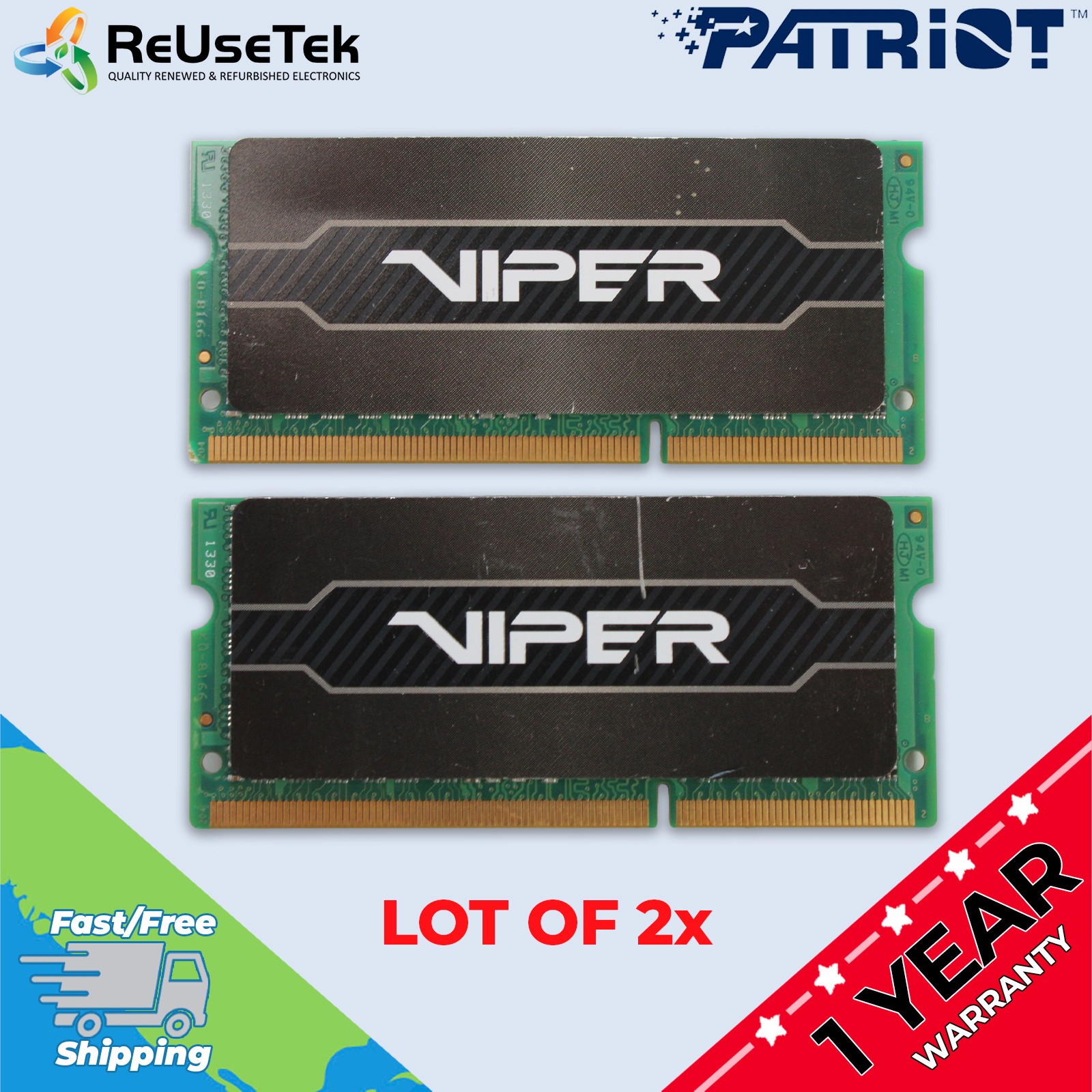 Patriot Viper 3 16GB (2 x 8GB) PC3L-12800 DDR3L Desktop RAM | PV316G160LC9SK