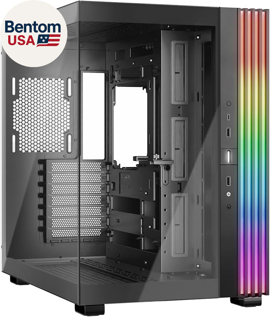 Light Base 600 DX Black PC Case | Fully Windowed Front and Side Panel | Dual Cha