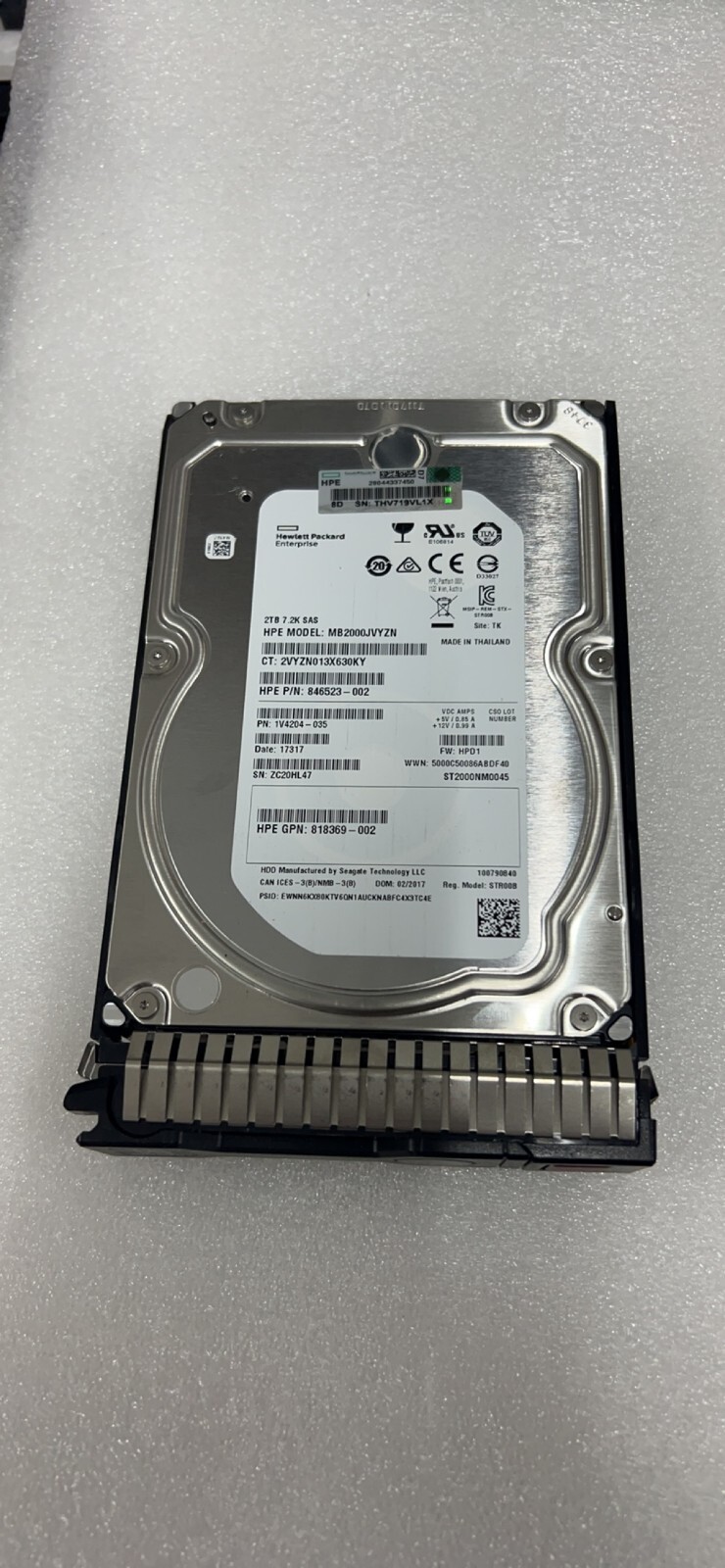 Compatible NEW 819078-001 HPE 2TB 7.2K SAS 3.5" 12Gbps HDD 818365-B21 Hard Drive