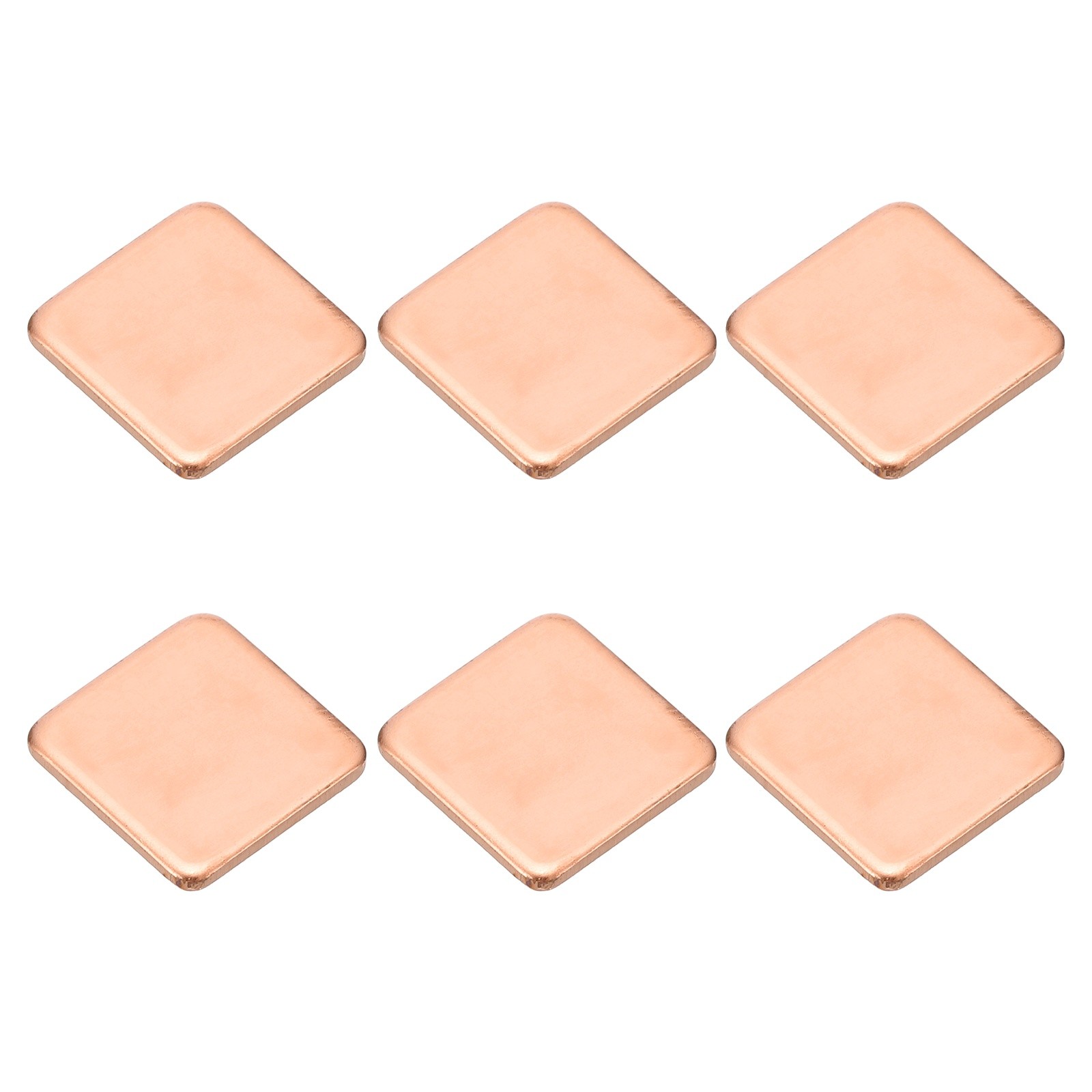 6 Pcs Heatsink Copper Pad Shim IC Chipset GPU Thermal Heatsink (15x15x1.5mm)