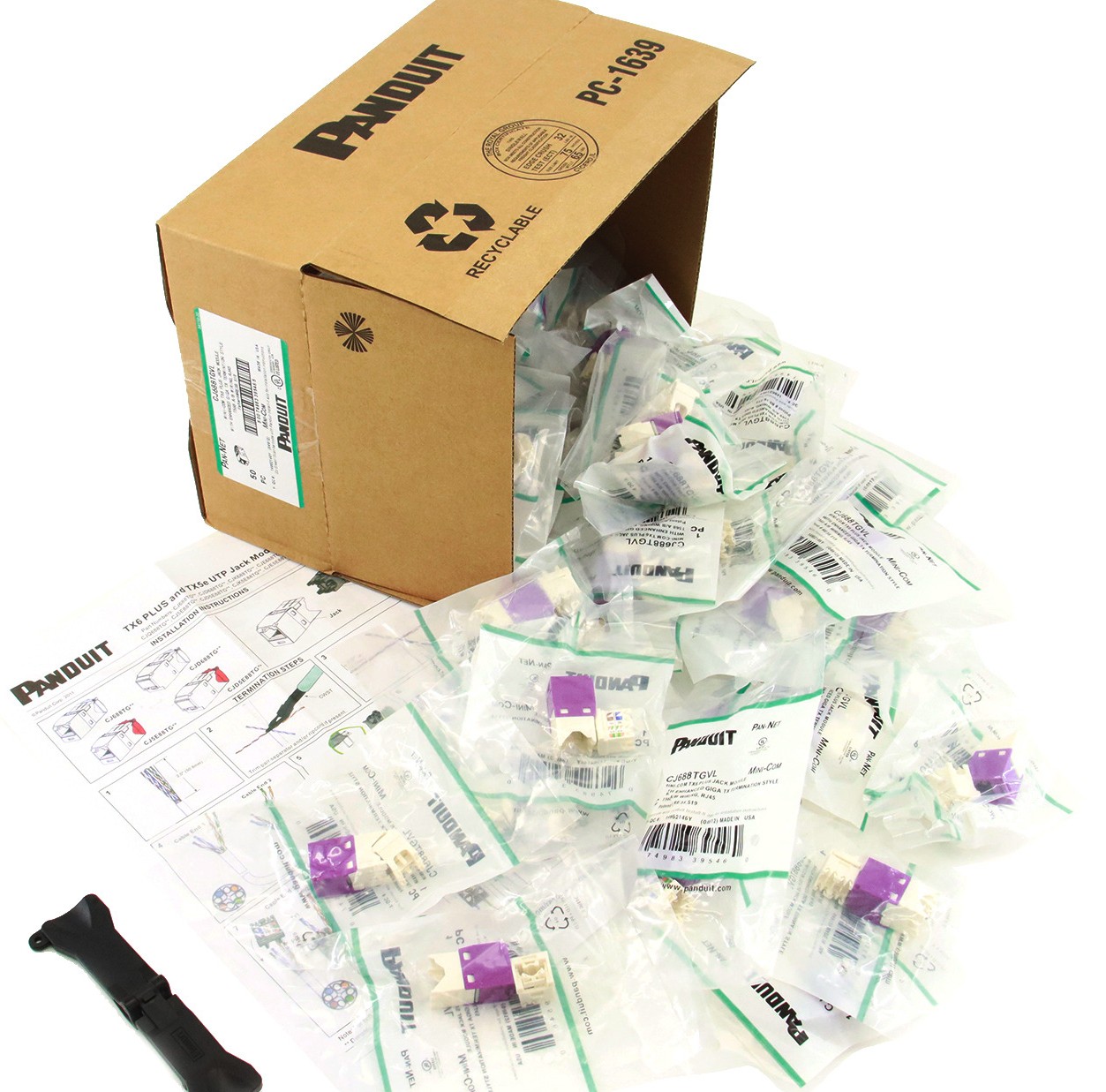 50PCS Cat6 Mini-Com UTP RJ45 Network Jack Module For Panduit CJ688TGVL Giga TX