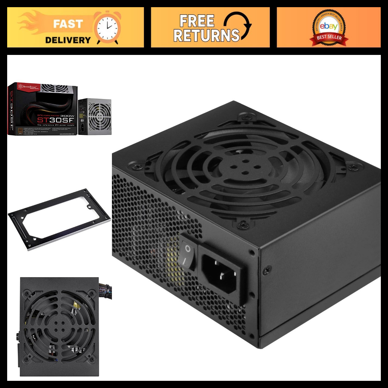 300W SFX Power Supply, 80 Plus Bronze, Compact Design, High Efficiency, Silent O