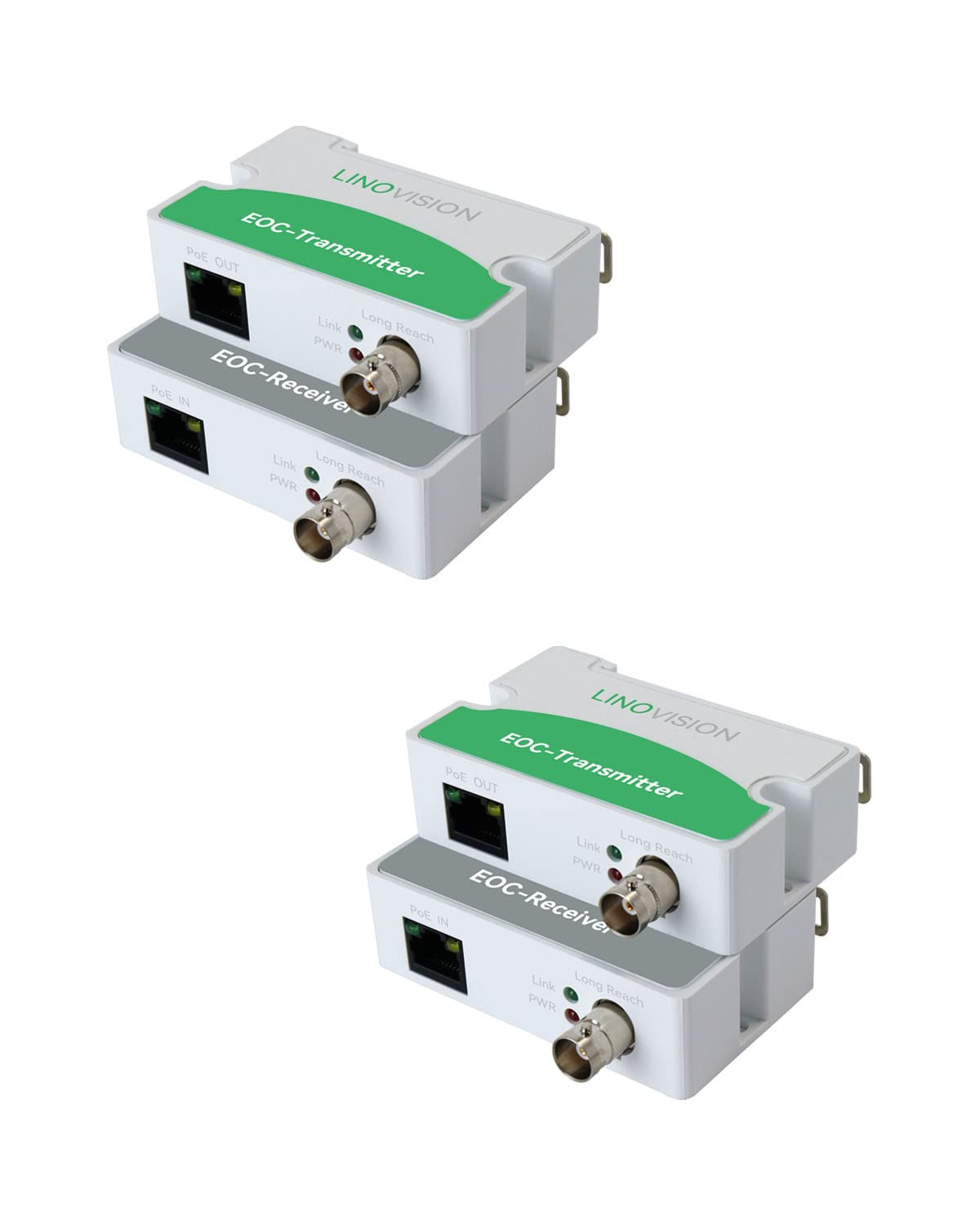 LNOVISION Longreach Poe over Coax Eoc Converter, IP over Coax (2 Pack)