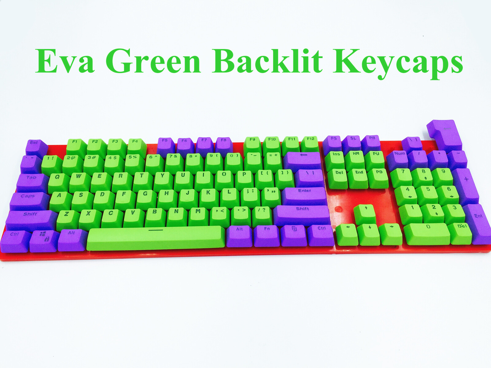 104 Key PBT Eva Green Doubleshot Backlit KeyCaps Keycap for Cherry MX Keyboard