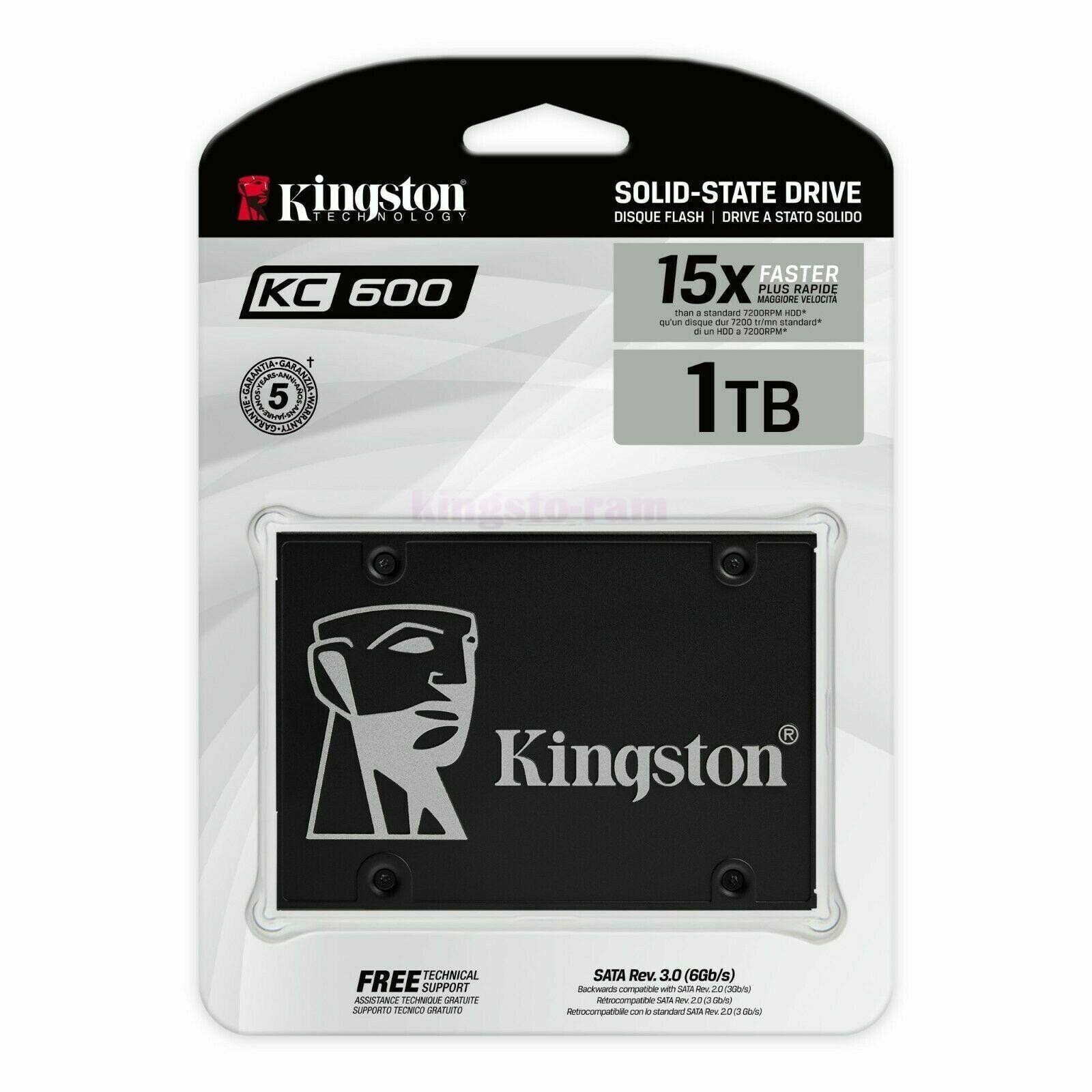 New Kingston 2.5 inch SSD KC600 1TB 2TB Solid State Drive SKC600MS lot