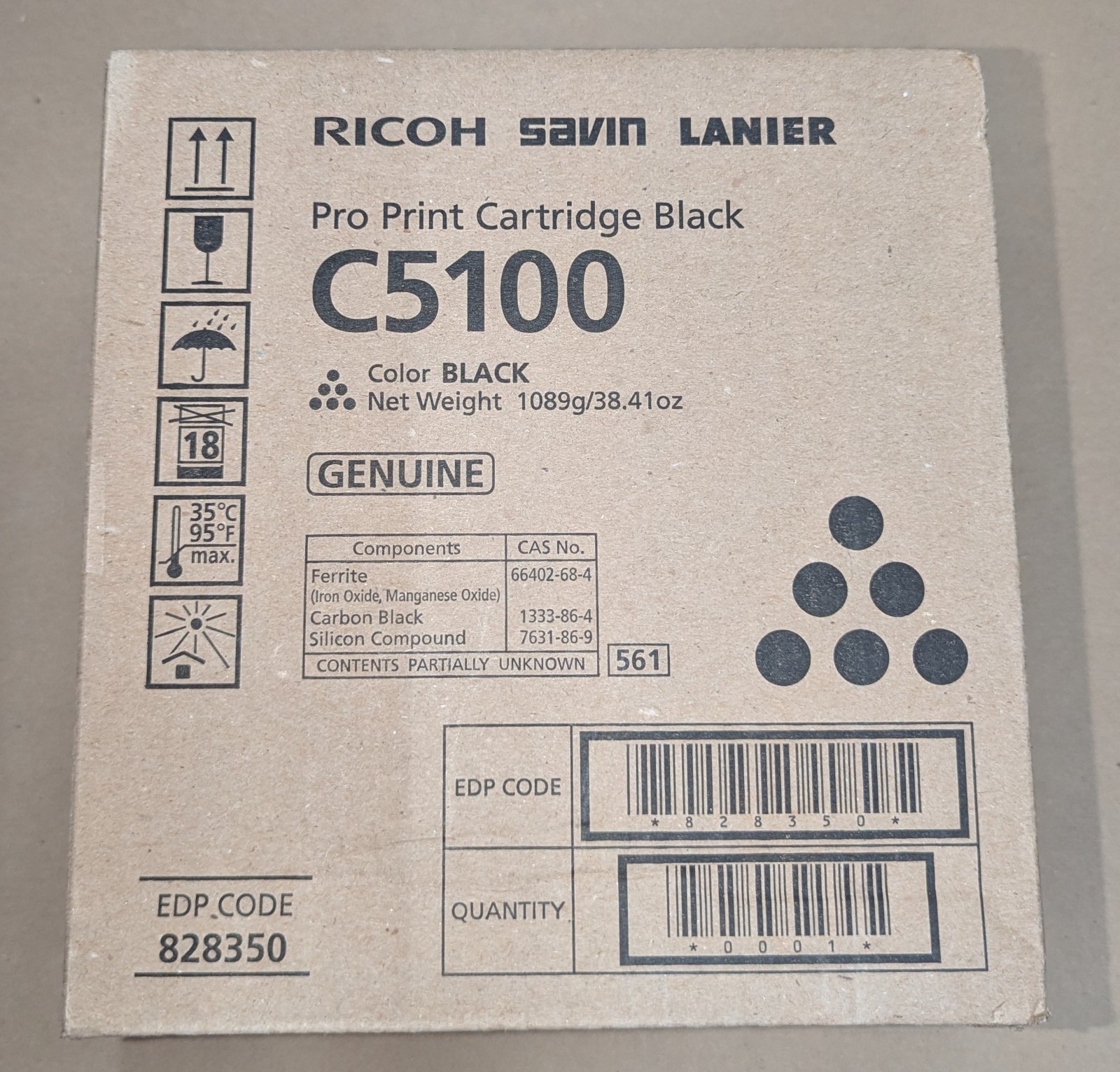 Genuine Ricoh Pro C5100 828350 Black Toner Cartridge Ricoh/Savin/Lanier Pro