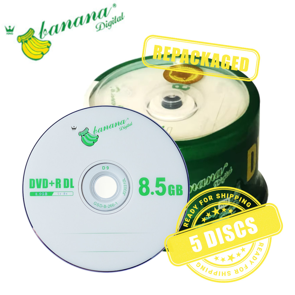 Banana DVD+R DL D9 8x 8.5GB Blank DVD Double Layer 8.5 GB Recordable - 5 Discs