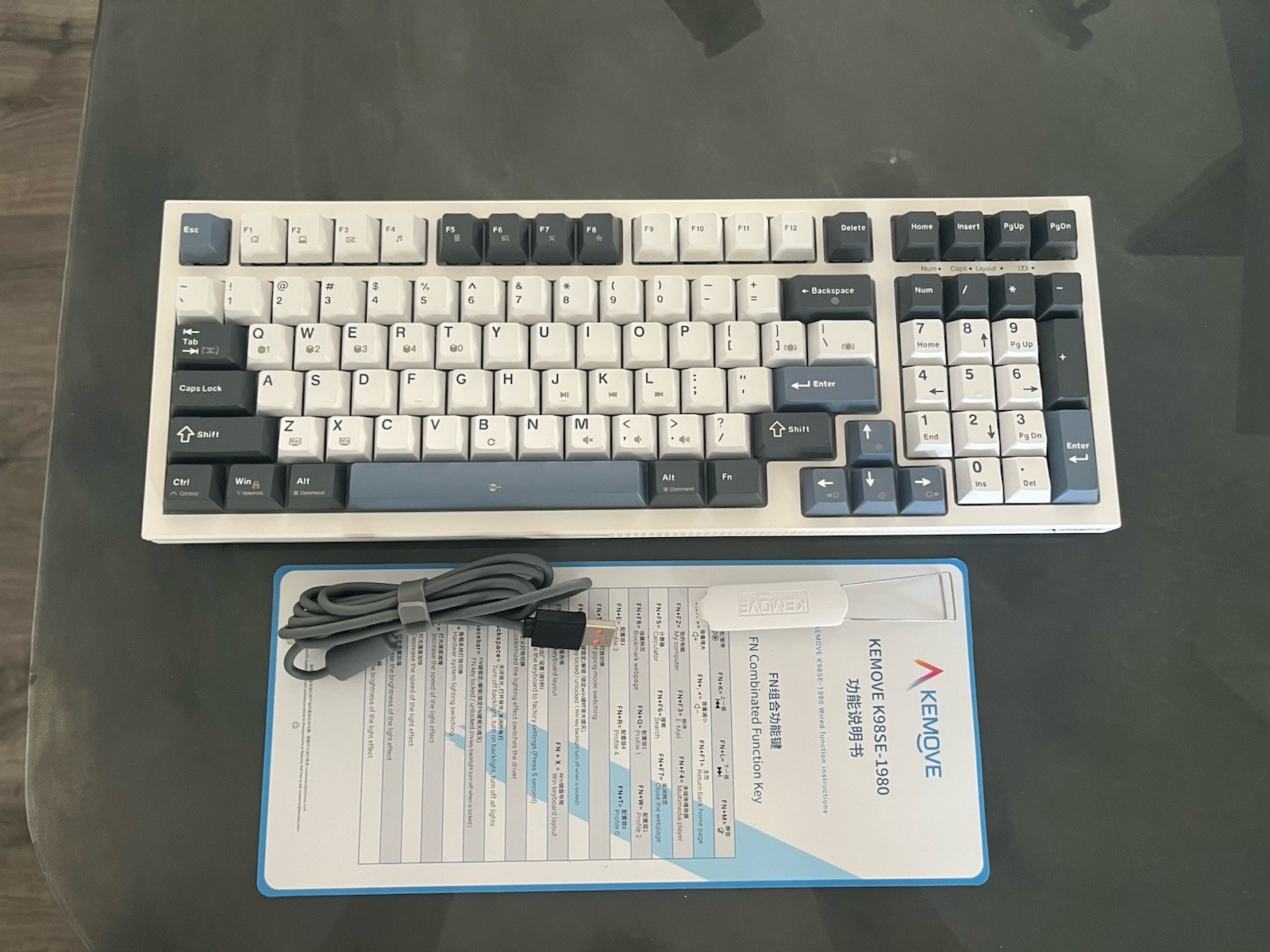 KEMOVE K98SE Mechanical Gaming Keyboard, 98 Keys LED Backlit Programmable Keys