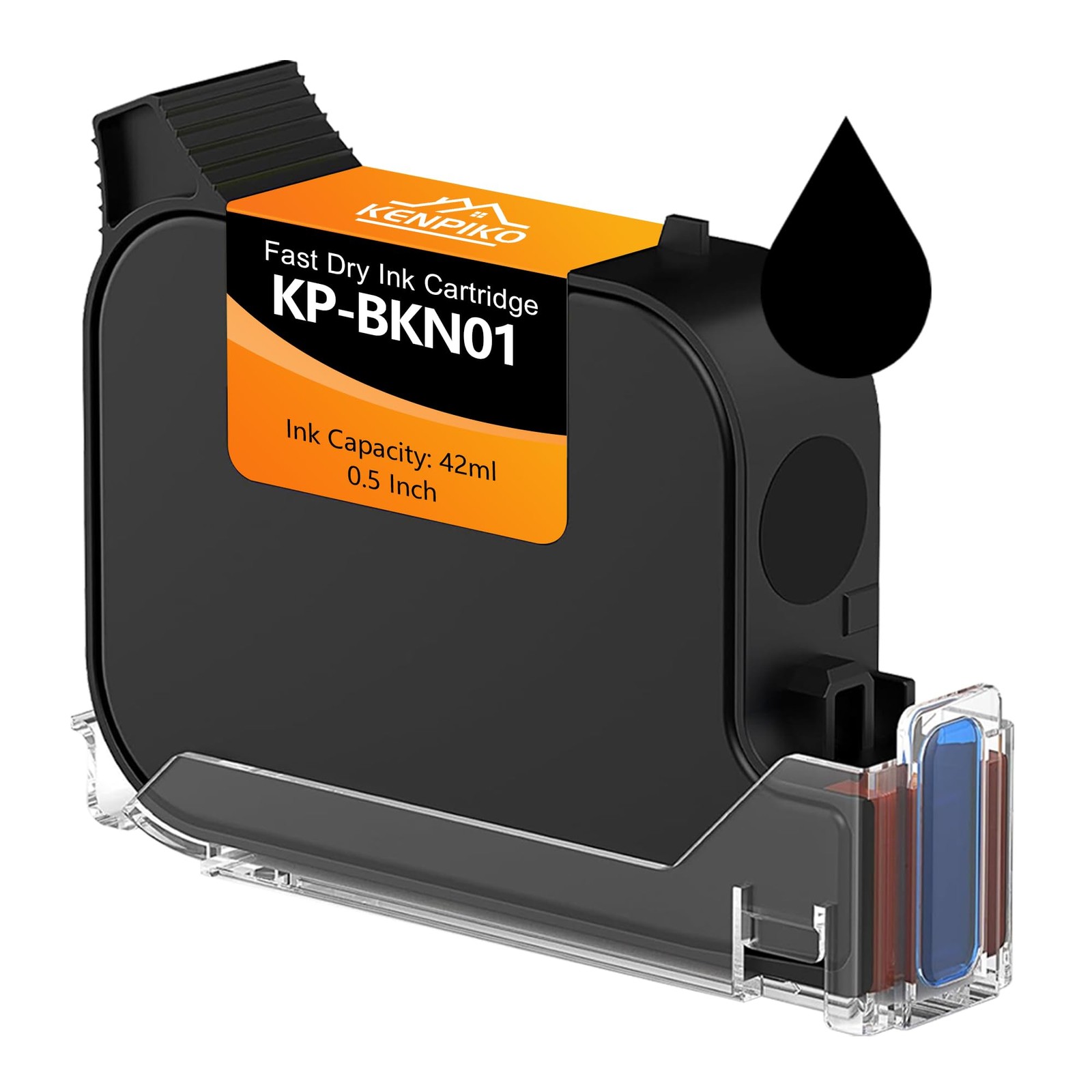 0.5inch/12.7mm Black Fast Dry Ink Cartridge KP-BKN01 for Handheld Inkjet