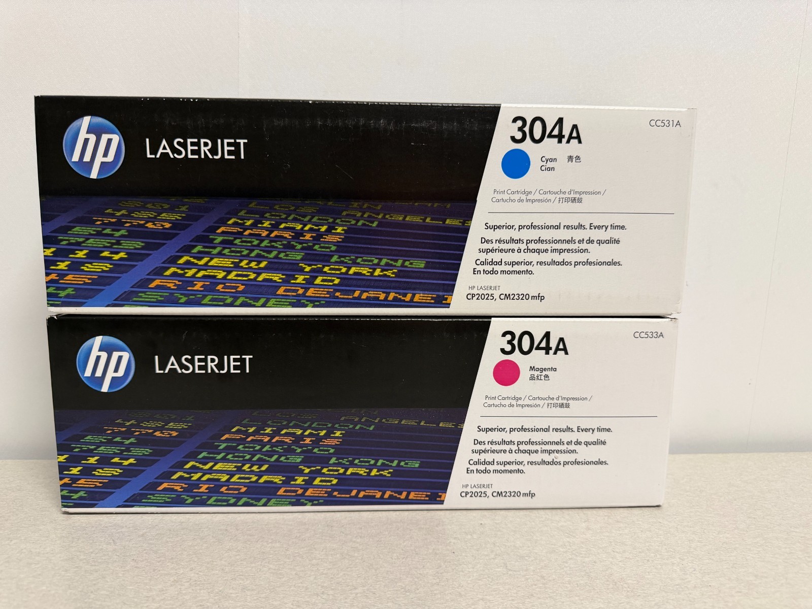 HP 304A Genuine OEM Toner 2-Pack CC531A Cyan CC533A Magenta LaserJet NEW