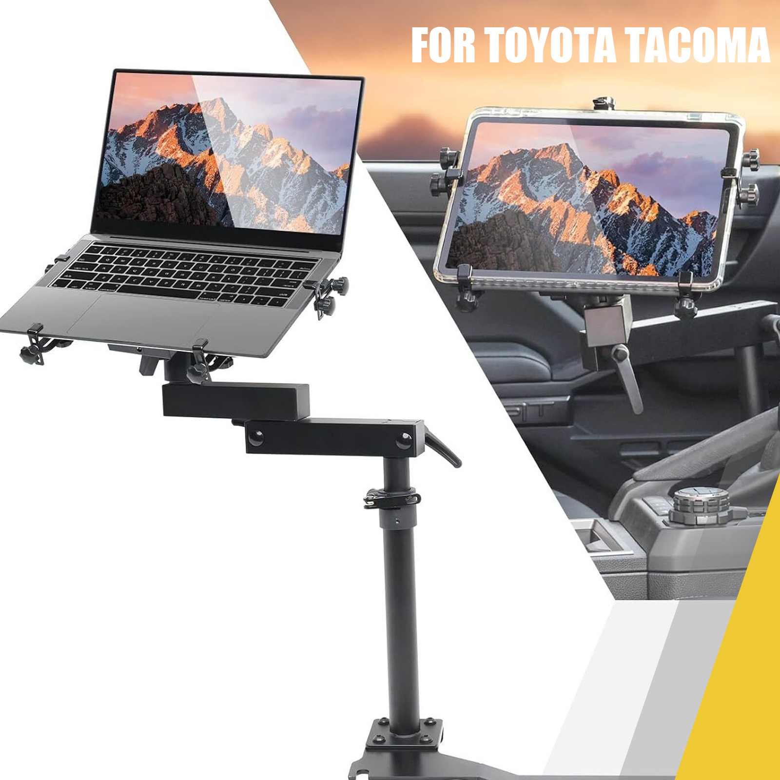 Heavy Duty Truck Laptop Mount for Toyota Tacoma 2024 2025  Adjustable Aluminum