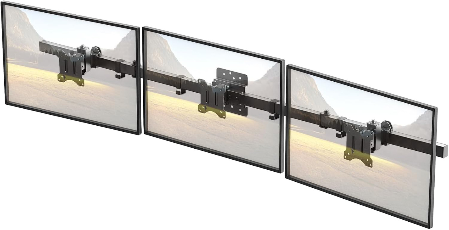 Triple Monitor Wall-Mount for 17"-32" Screens - Adjustable Heavy Duty Three Wall