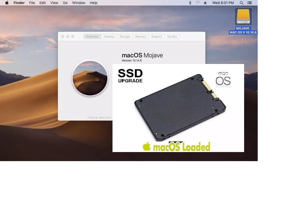 Mac OS Mojave 10.14.6 Preinstalled 120GB 2.5" SSD | For MacBook, iMac, Mac Pro
