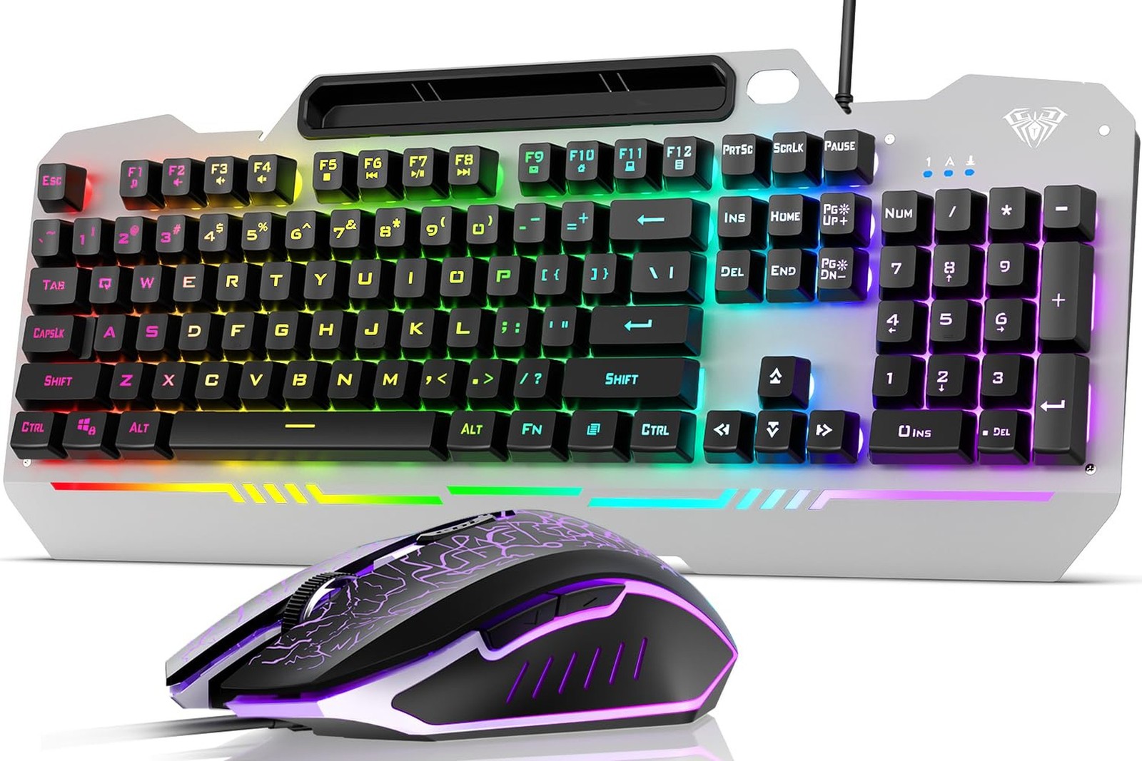 AULA Keyboard, T102 104 Keys Gaming Keyboard and Mouse Combo with RGB Backlit...