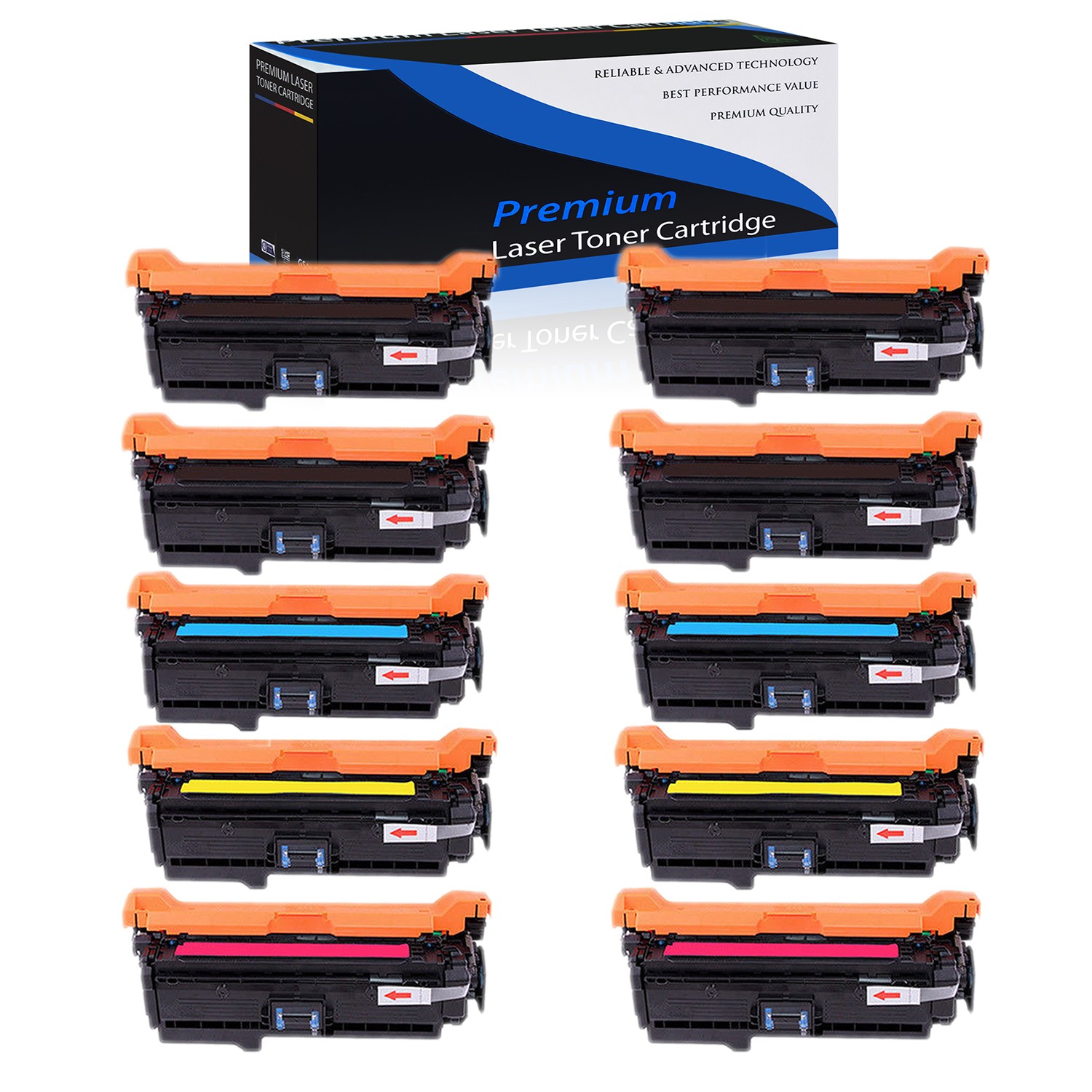 10PK BK C Y M CE260A 647A Toner Set for HP Color Laserjet CP4525N CP4520 CP4025