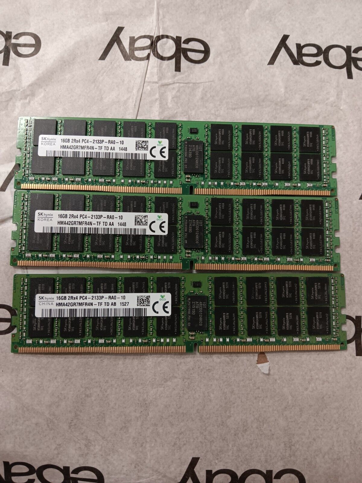 SK Hynix 48GB 3X16GB 2Rx4 PC4 2133P HMA42GR7MFR4N-TF ECC Server Memory