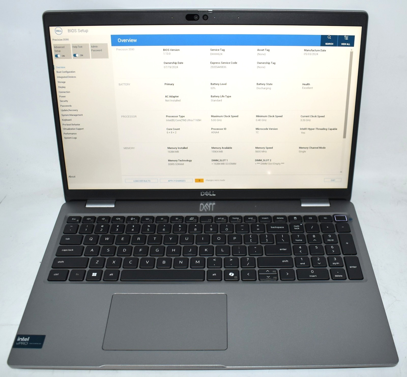15.6" Dell PRECISION 3590 Laptop Ultra 7 165H 5.00GHz 16GB RAM 512GB SSD Win 11