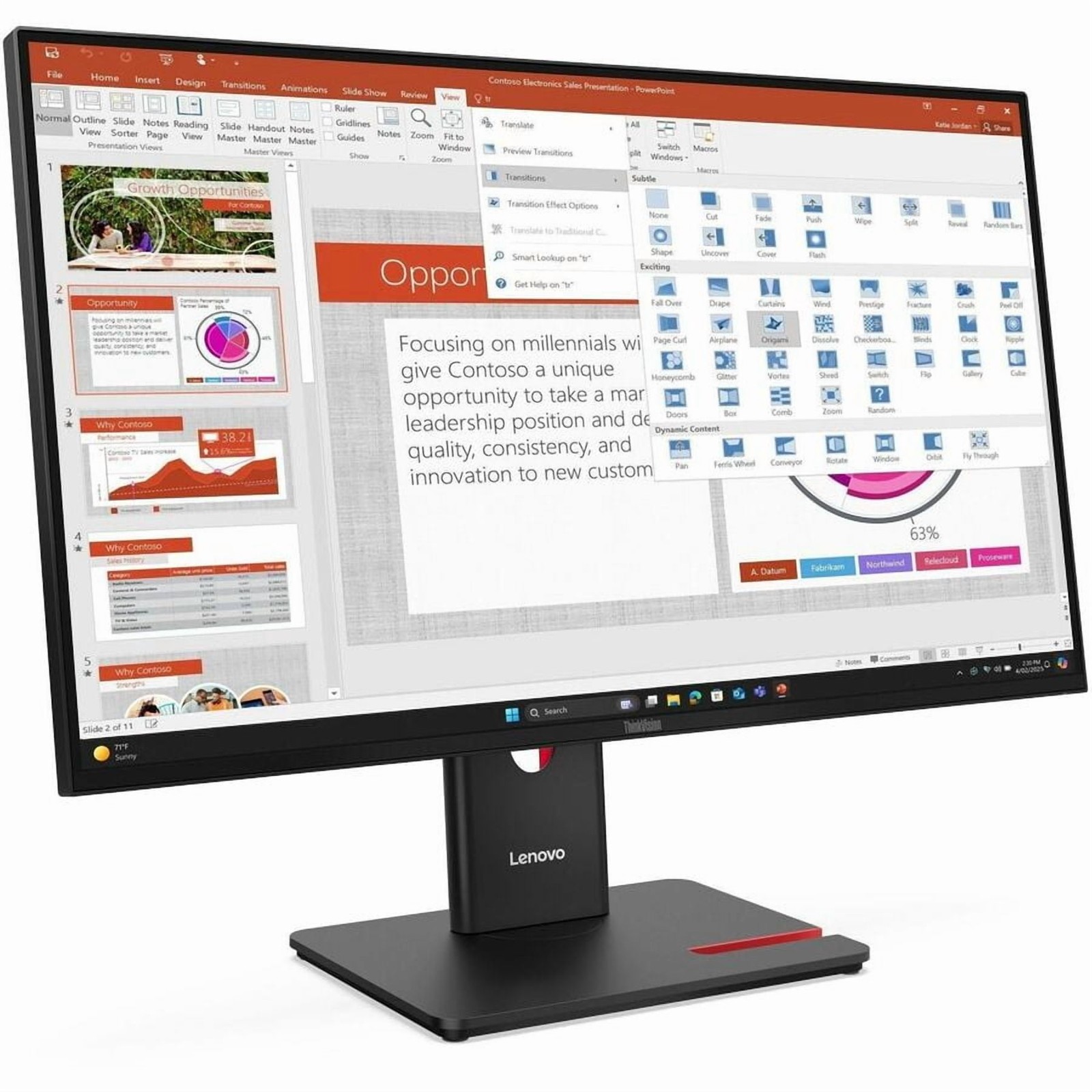 Lenovo ThinkVision T27-40 27-Inch Full HD IPS LED Monitor, 120Hz Refresh Rate,