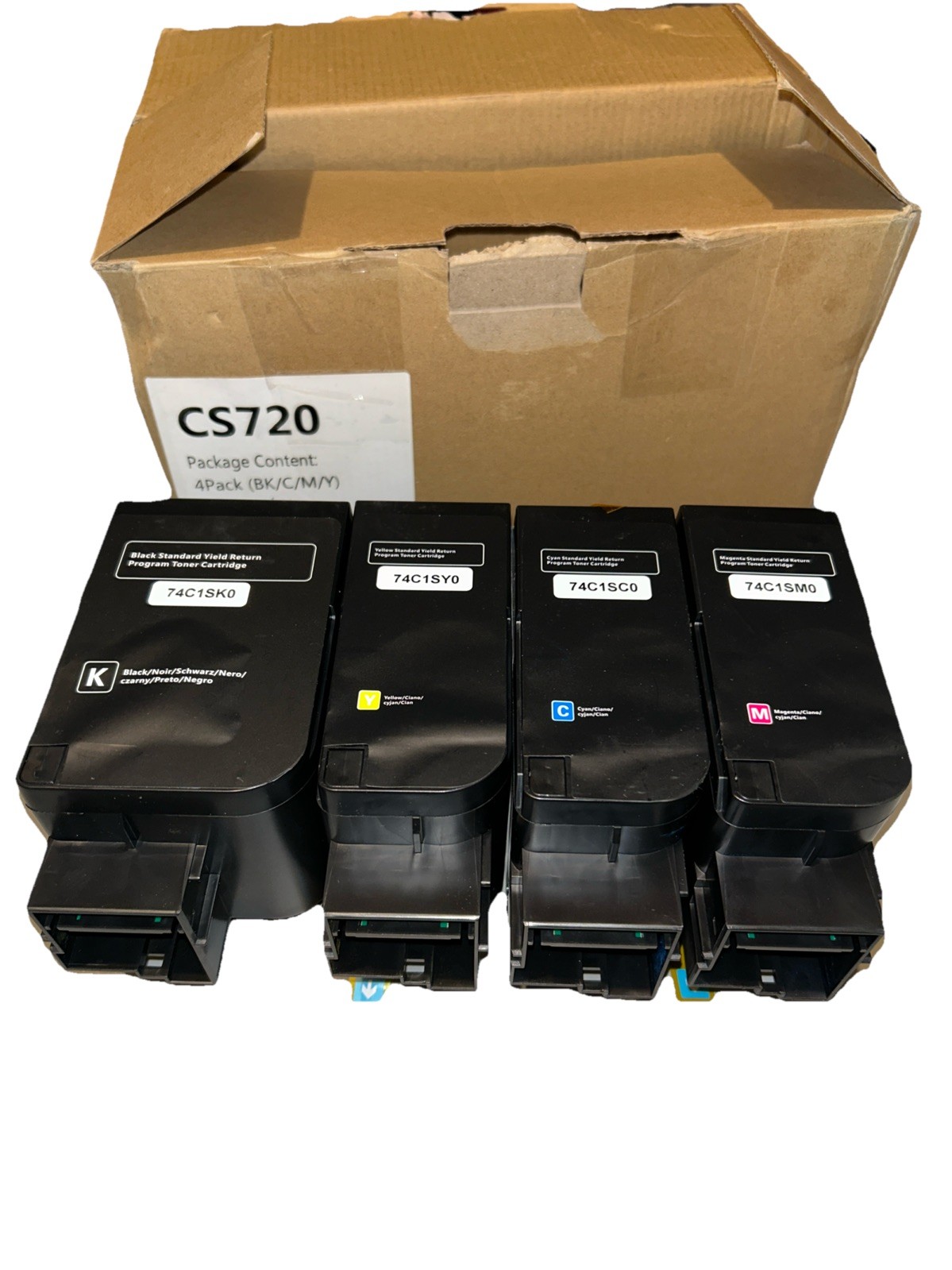 Lot 4 CS720 74C1SK0 YO CO MO Compatible Toner Cartridge Replacement 7000 Pages