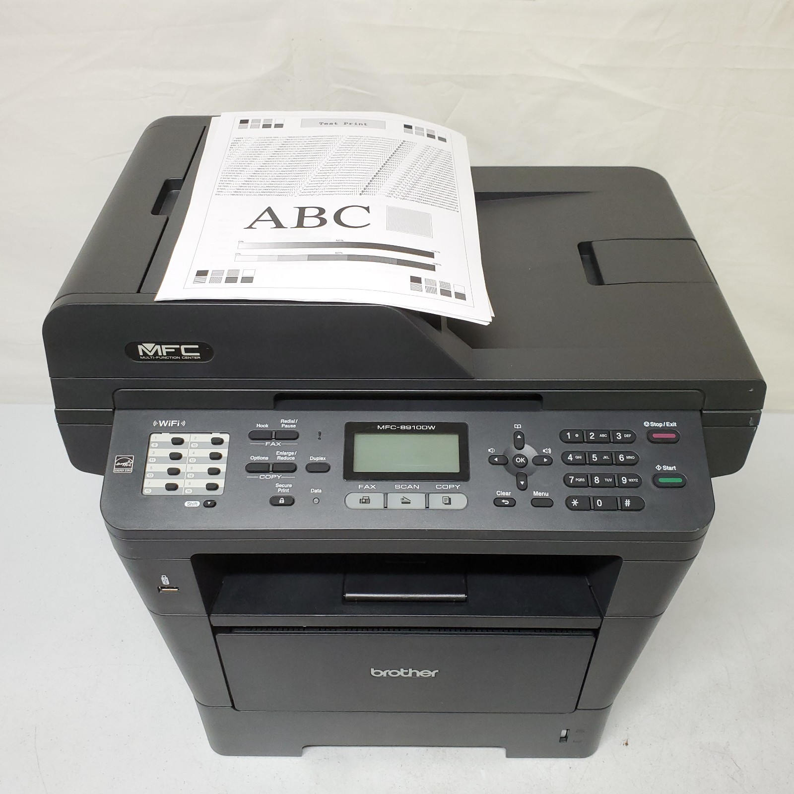 Brother MFC-8910DW Mono Laser Printer 2.6K Pgs LOW USE W/Toner All-In-One Wi-Fi