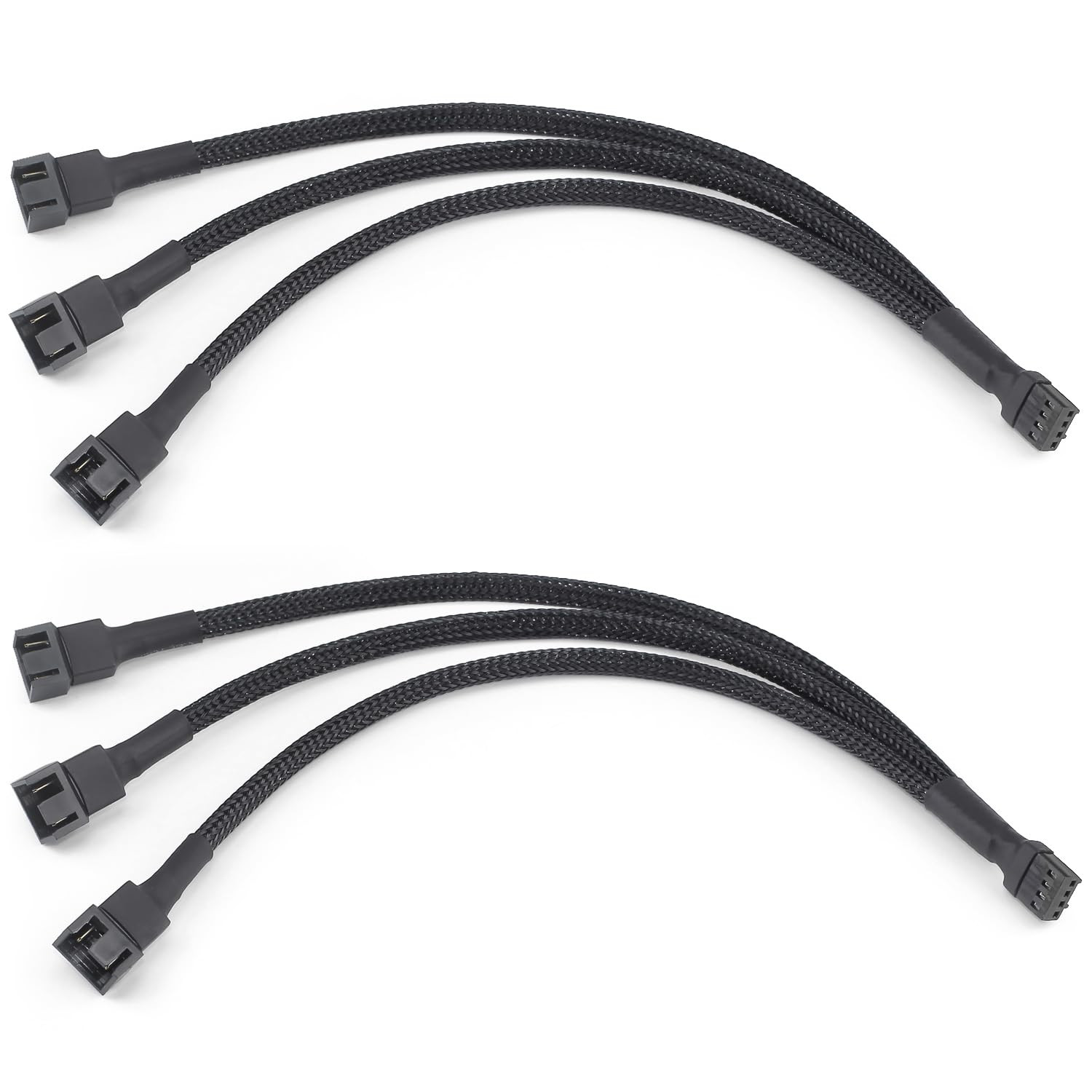 2-Way PC Fan Splitter, 12 Inch PWM Cable for 3/4 Pin Cooling Fans