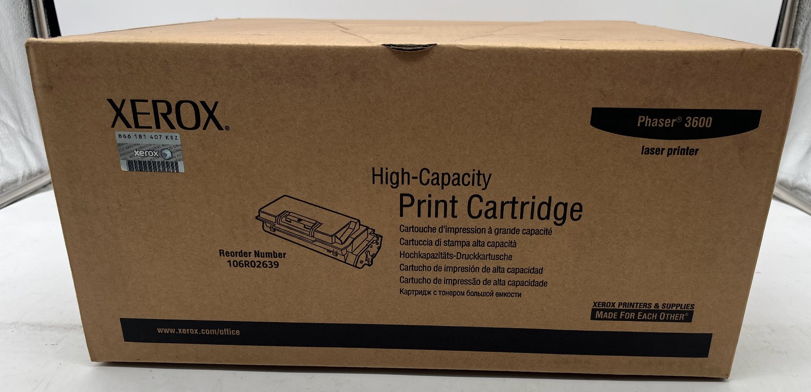 Genuine Xerox 106R02639 Black High Yield Toner Cartridge, OEM