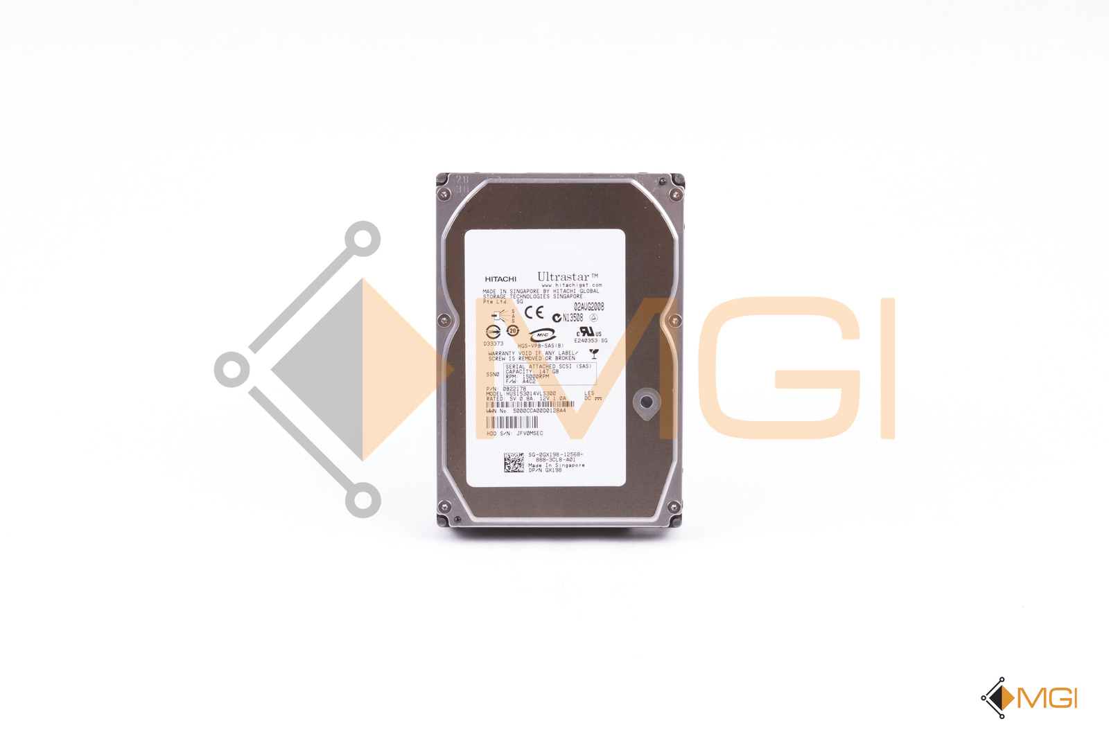DELL 147GB 15K 3.5" SAS HARD DRIVE NO TRAY // GX198 // 