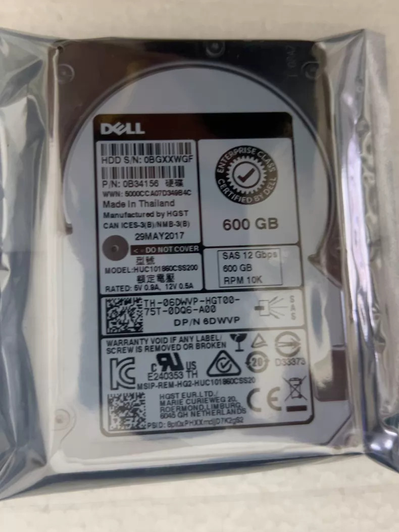 06DWVP DELL 6DWVP HUC101860CSS200 600GB 10000RPM 128MB SAS 2.5'' Hard Drive