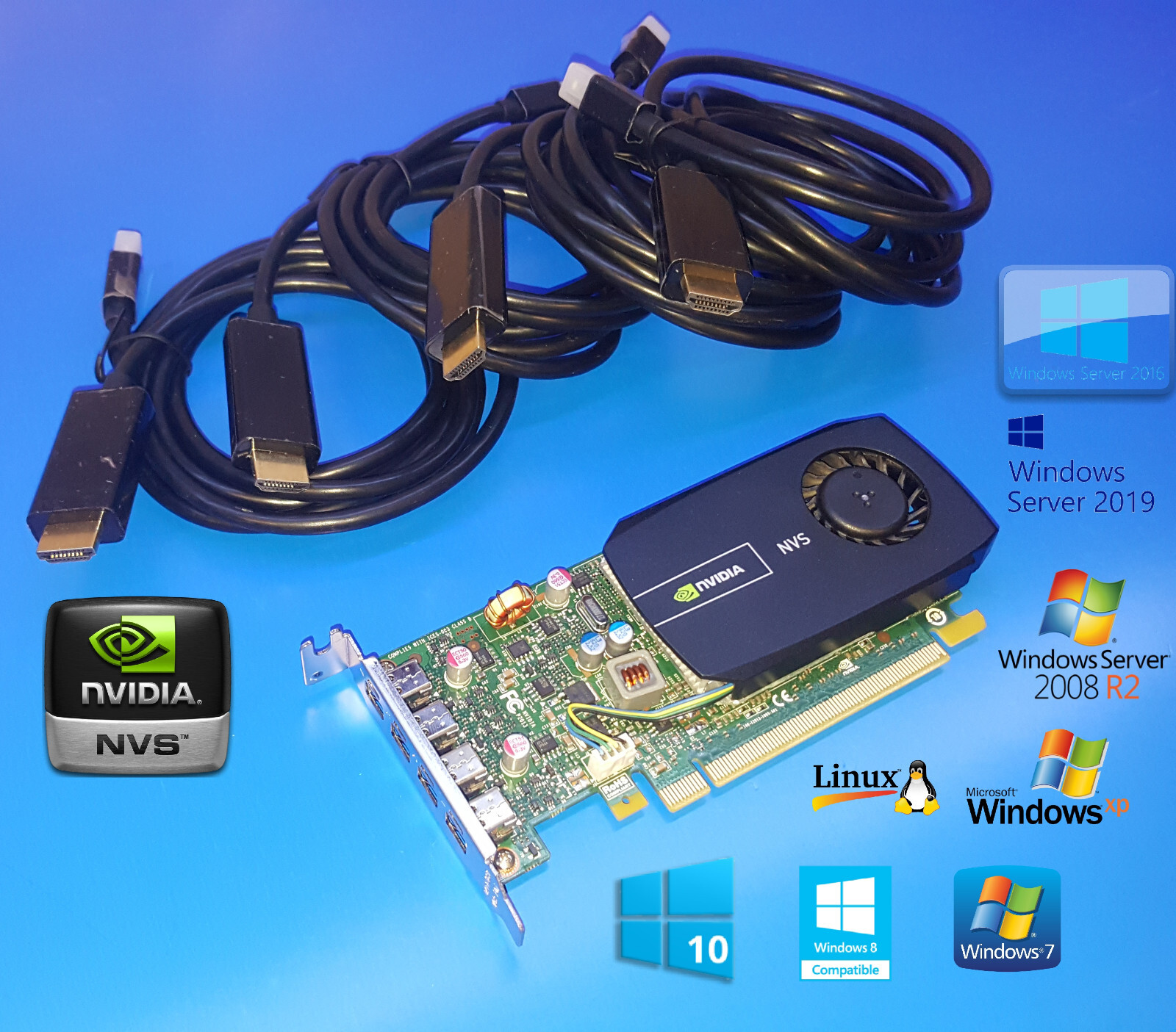 Dell Optiplex 3050 3060 5050 5060 7050 7060 SFF 2GB Quad HDMI 4K Graphics Card