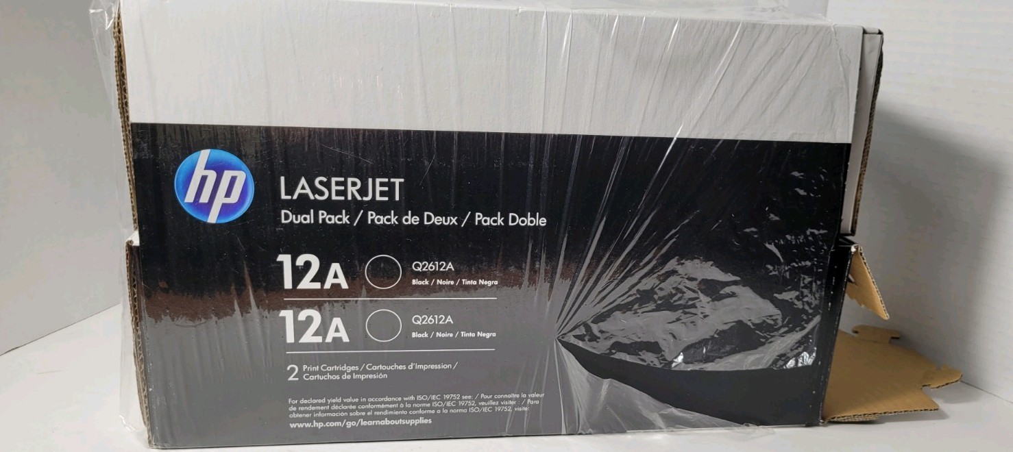 HP Laserjet Black 12A Toner -One 2 pack  Q2612A HP Print Cartridges Sealed New 