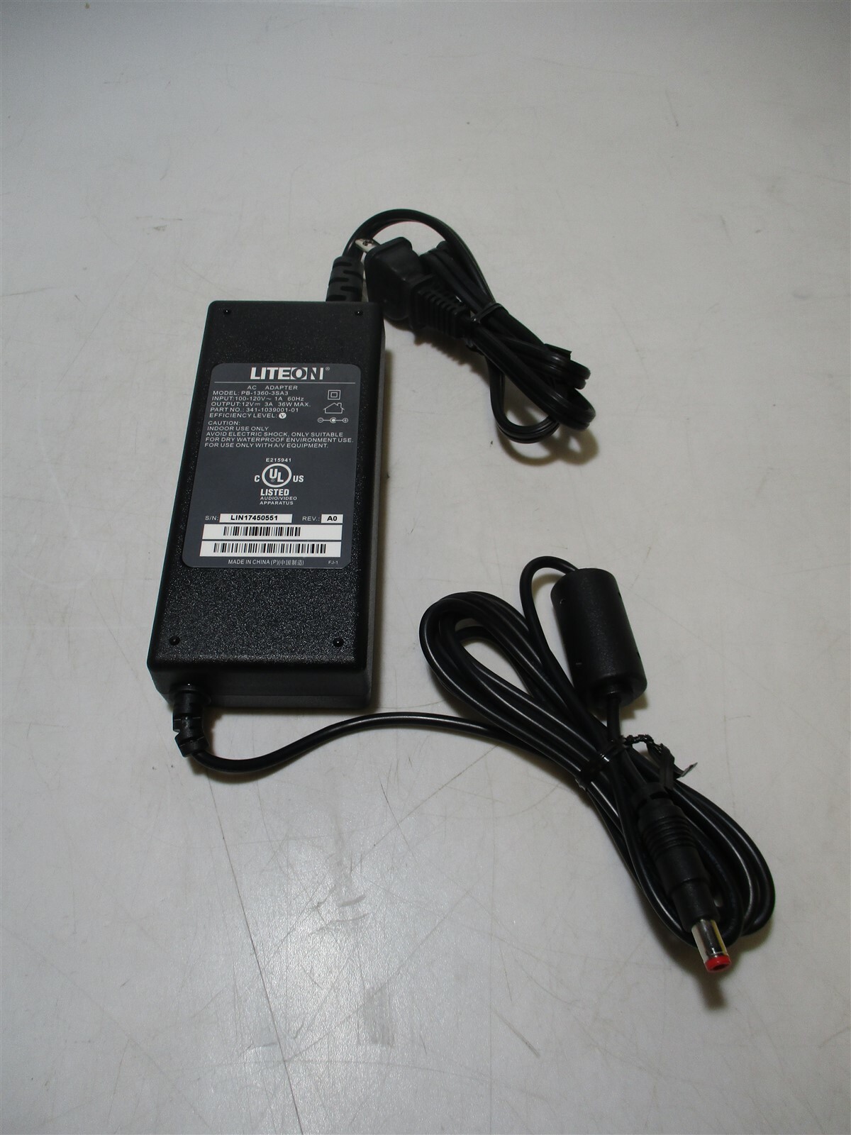 LiteOn (PB-1360-3SA3) AC Laptop 120V Power Adapter Charger Replacement Part