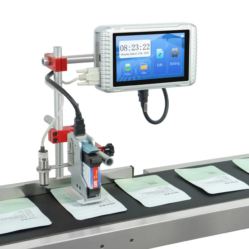 Automatic inkjet printer printing production date does not include conveyor