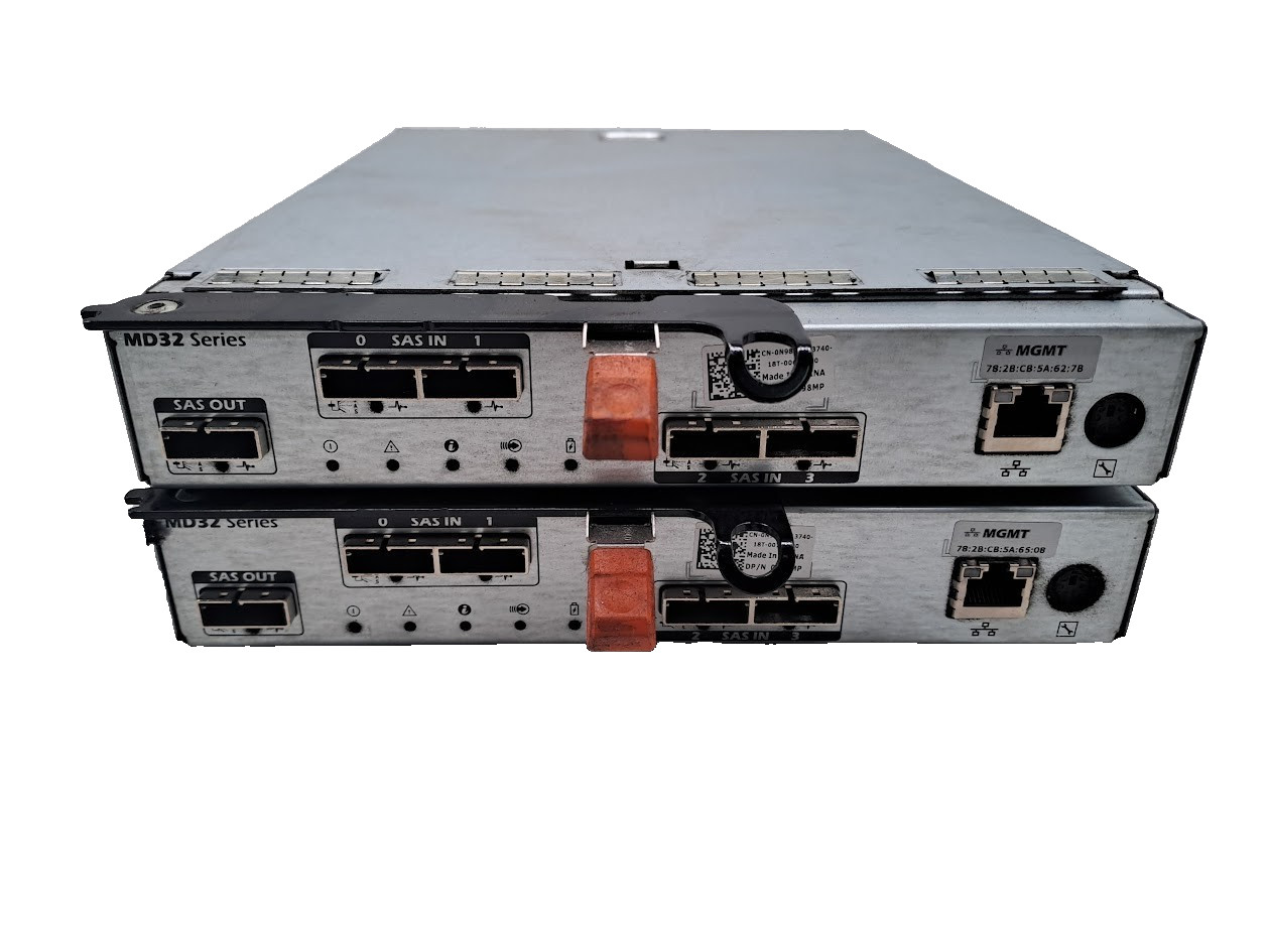 Lot of 2 Dell PowerVault MD32 series 4-Port SAS Controller E02M E02M001 0N98MP