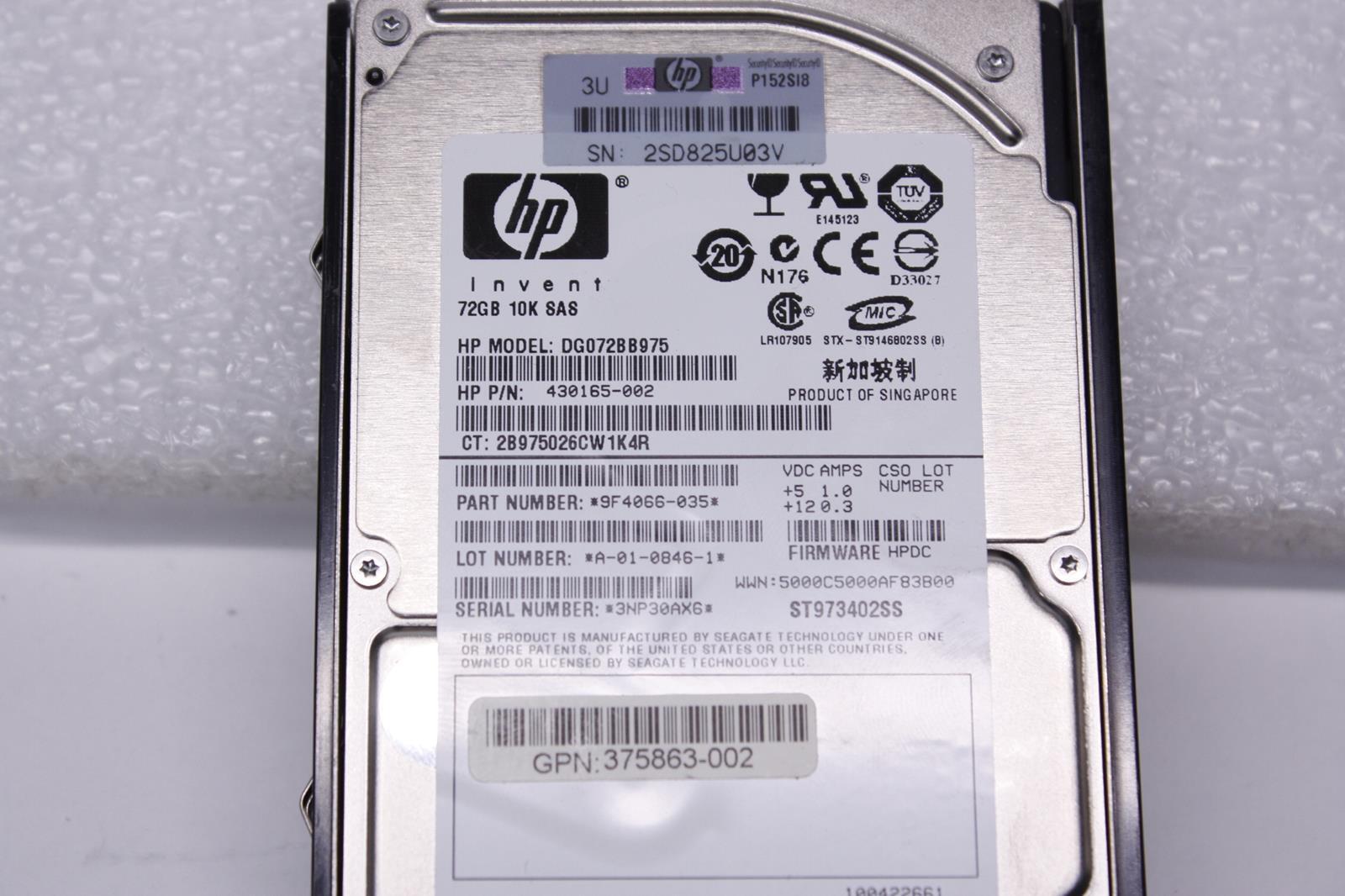 HP 430165-002 - 72GB 10K SAS 2.5