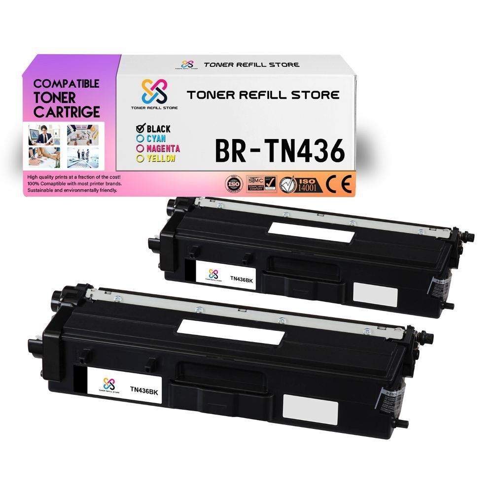 2Pk TRS TN436 Black Hi-Yield Compatible for Brother HLL8260CDW Toner Cartridge