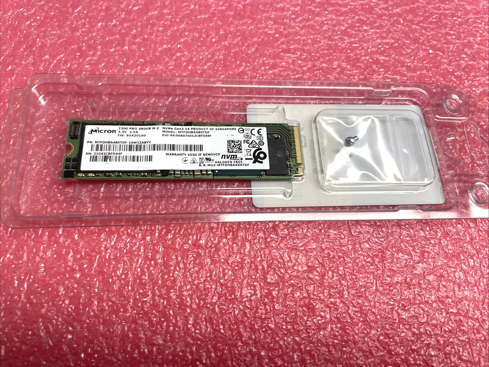 NEW MICRON 480GB ENTERPRISE 7300 M.2 SOLID STATE MTFDHBA480TDF.